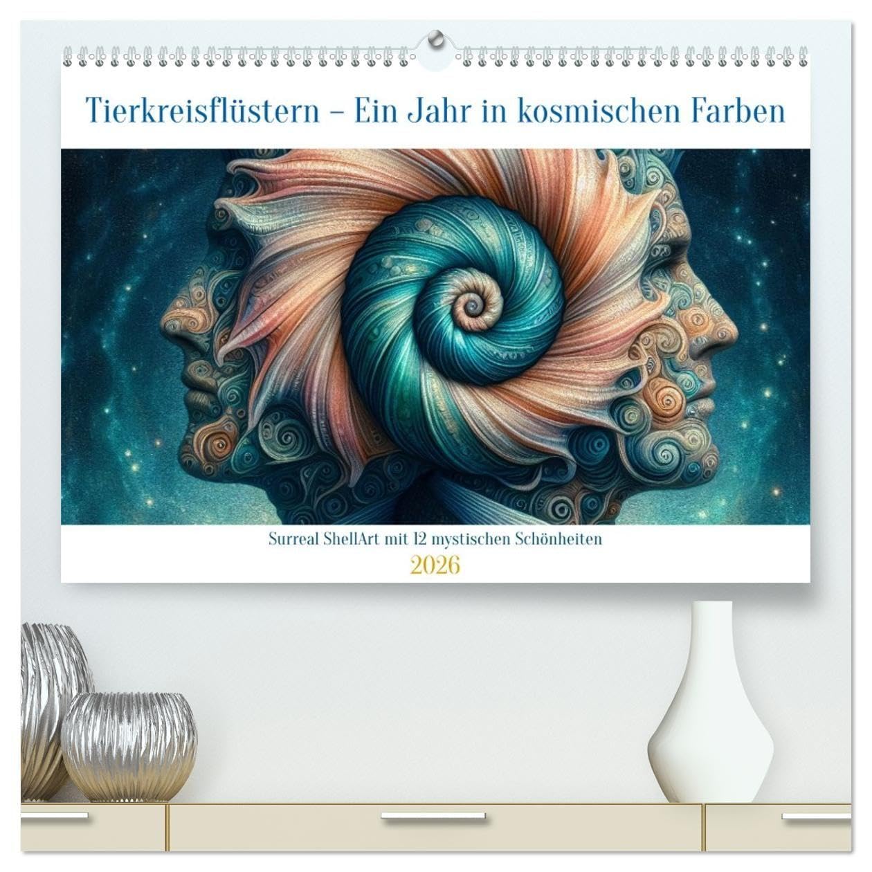 Tierkreisflüstern – Ein Jahr in kosmischen Farben (hochwertiger Premium Wandkalender 2026 DIN A2 quer), Kunstdruck in Hochglanz: Surrealer Sternzeichen-Kalender (CALVENDO Wissenschaft)