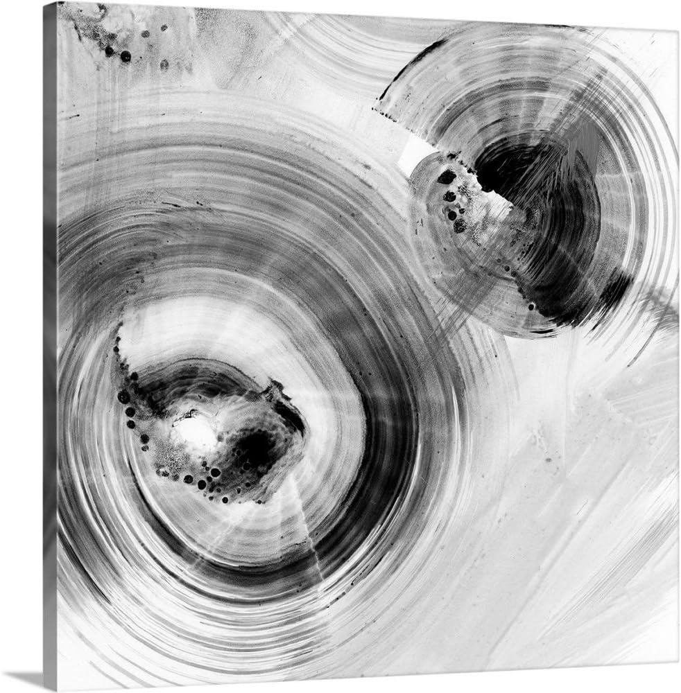 CANVAS ON DEMAND Reverse Ripple Effect I Canvas Wall Art Print by Ethan Harper, Abstract, Contemporary, Home Decor, Black and White Artwork,10" x10in