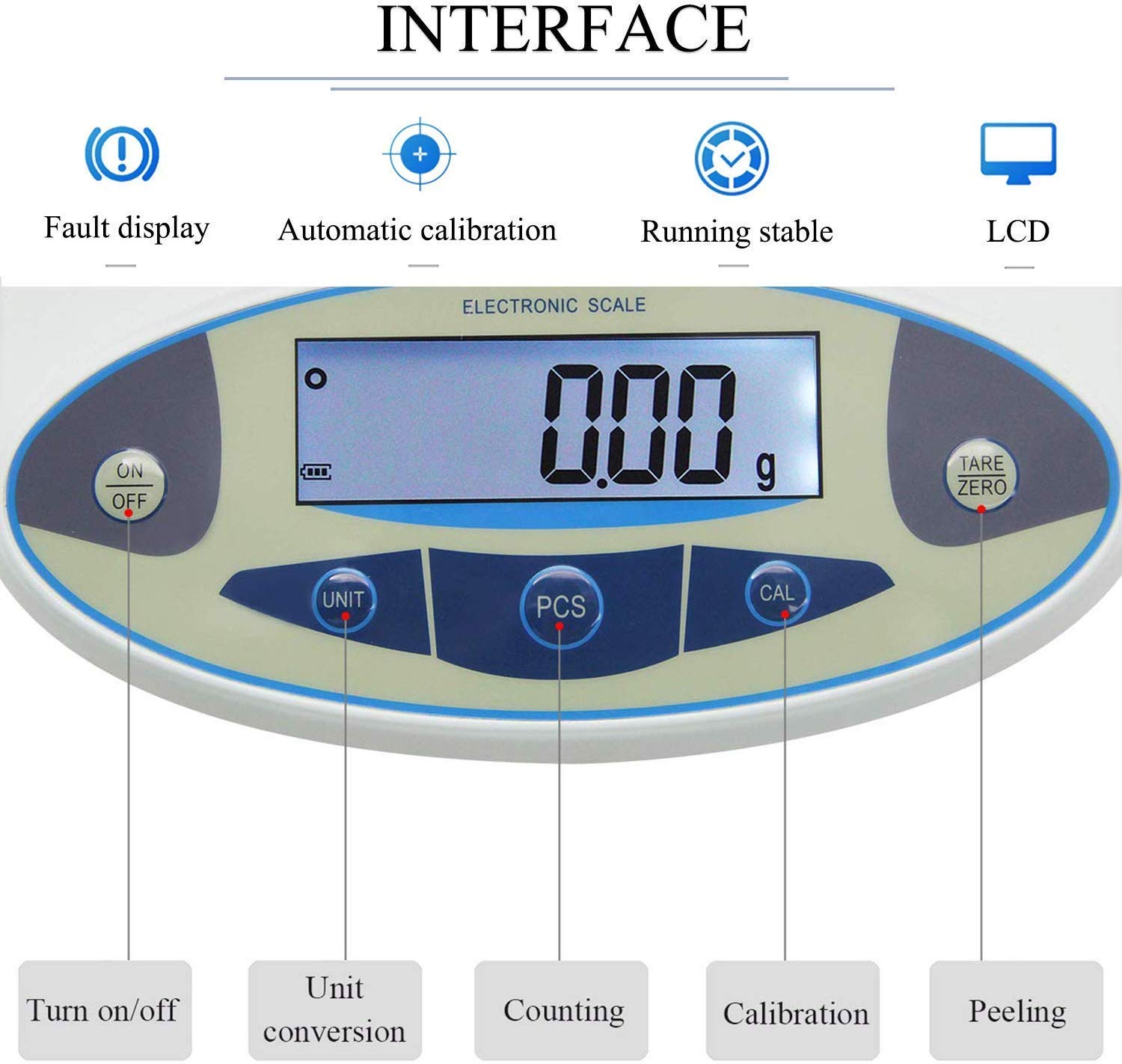 Básculas electrónicas para Cocina Balanza electrónica analítica de Laboratorio de Alta precisión Báscula de precisión Digital Básculas electrónicas de precisión para labo