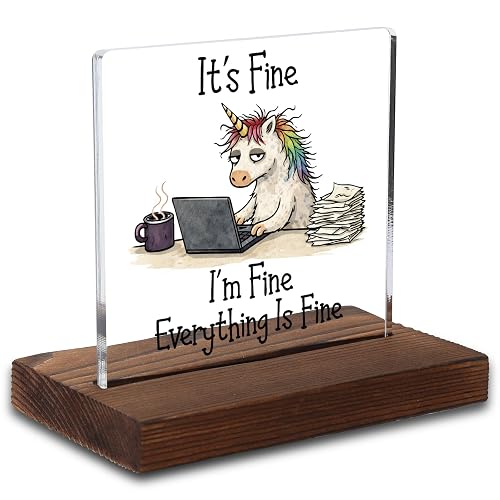 Funny Unicorn Acrylic Plaque Gift, Humorous Gift for Work Partner,