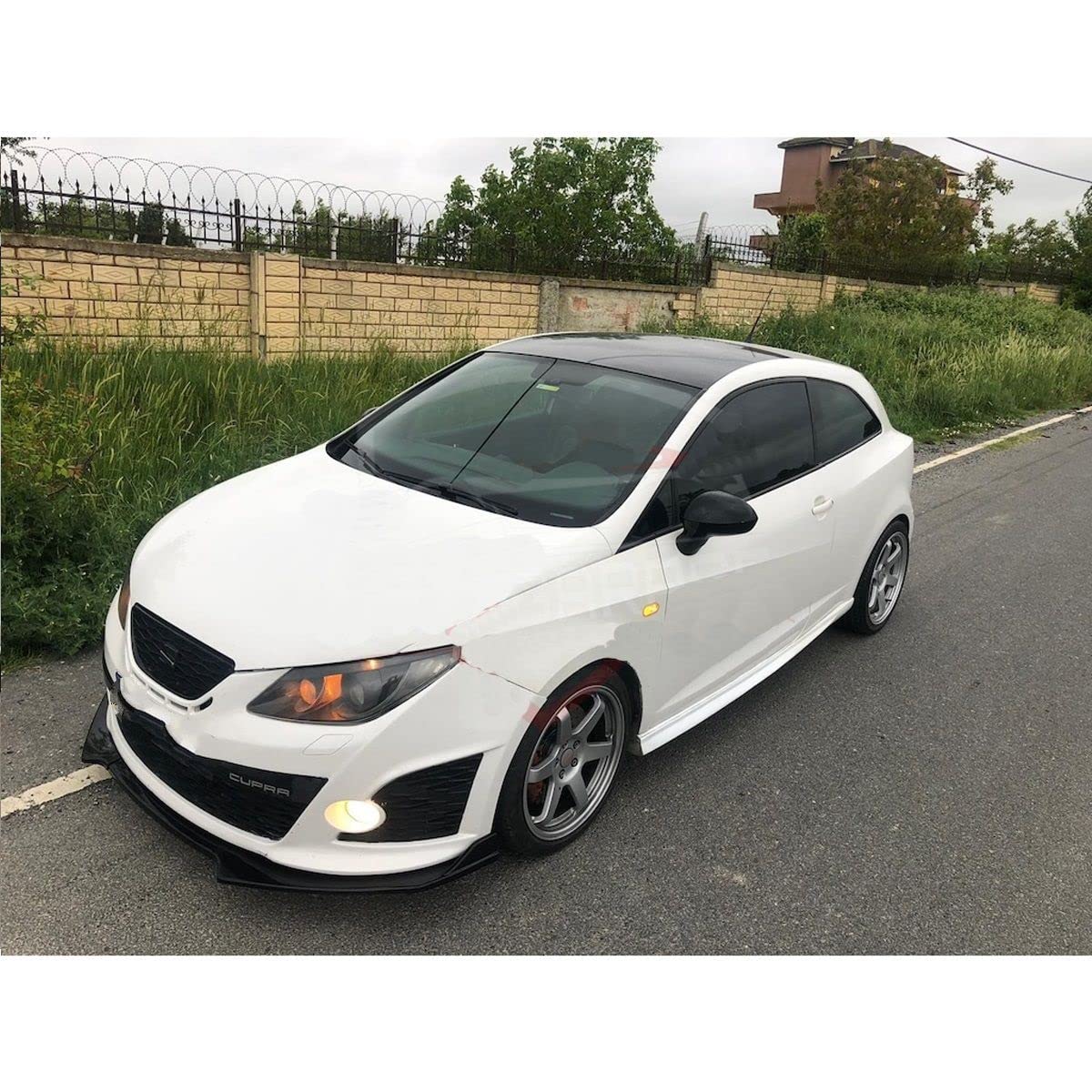 3 szt. Przedni zderzak samochodowy część rozdzielająca nakładki zderzaka dyfuzor Lip Body Kit Spoiler zderzaki, dla Seat Ibiza MK4 2006-2008 czarny