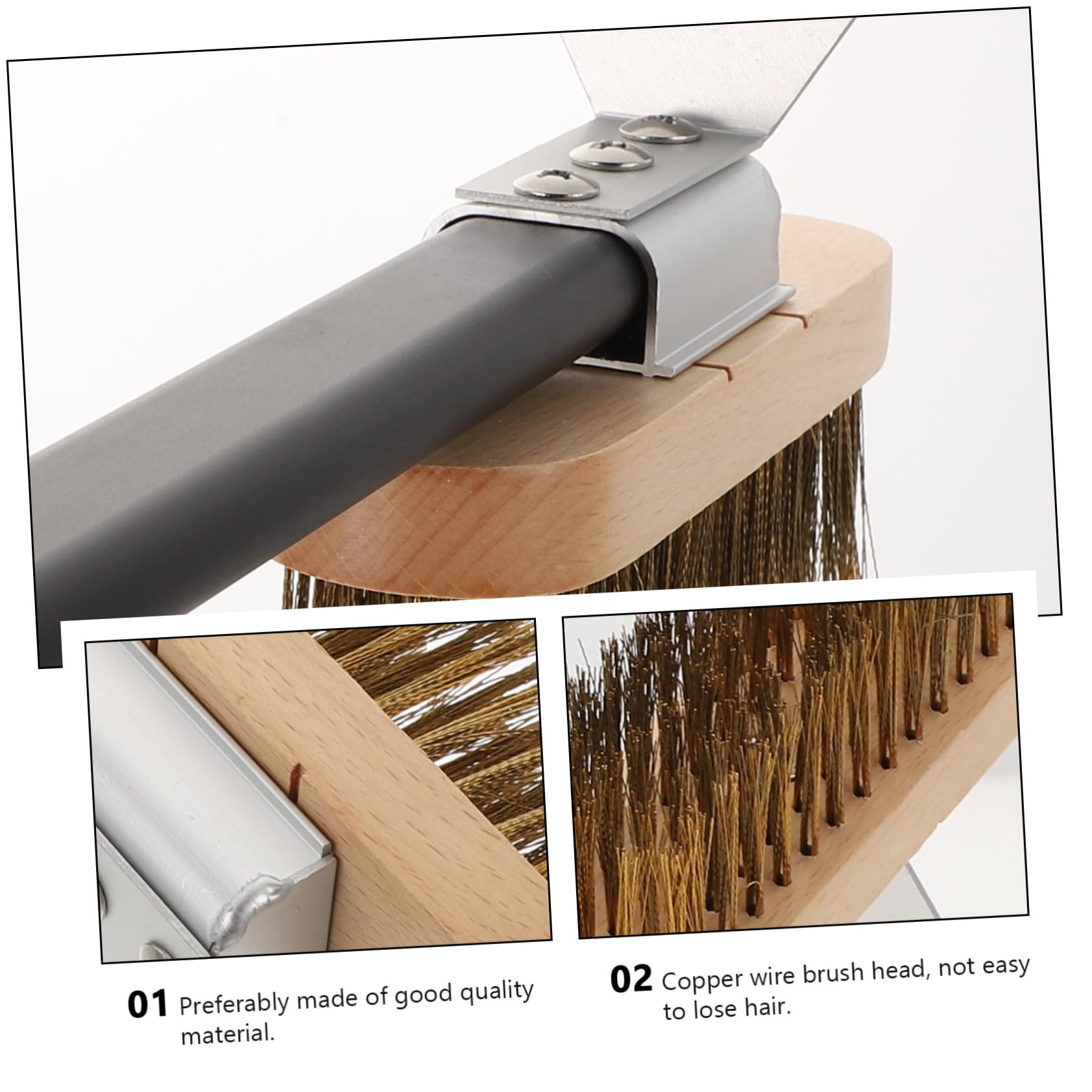 Cepillo Resistente para Estufa Diseño Antideslizante y Mango de Madera, Suministros de Limpieza para Horno y Cocina Profesional