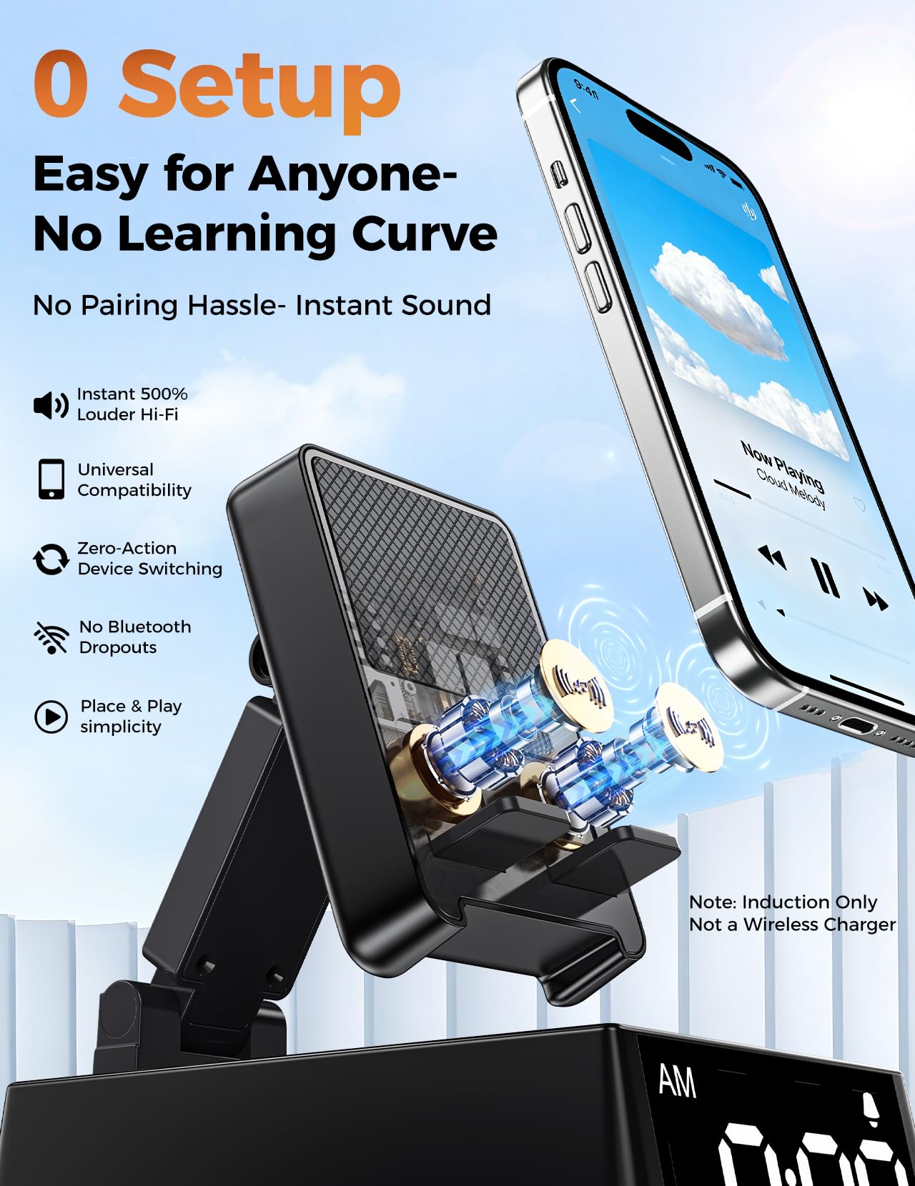 Gifts for Him Her, Bluetooth Speakers, Adjustable Phone Stand, Wireless Speaker for iPhone/Samsung/iPad, Cool Tech