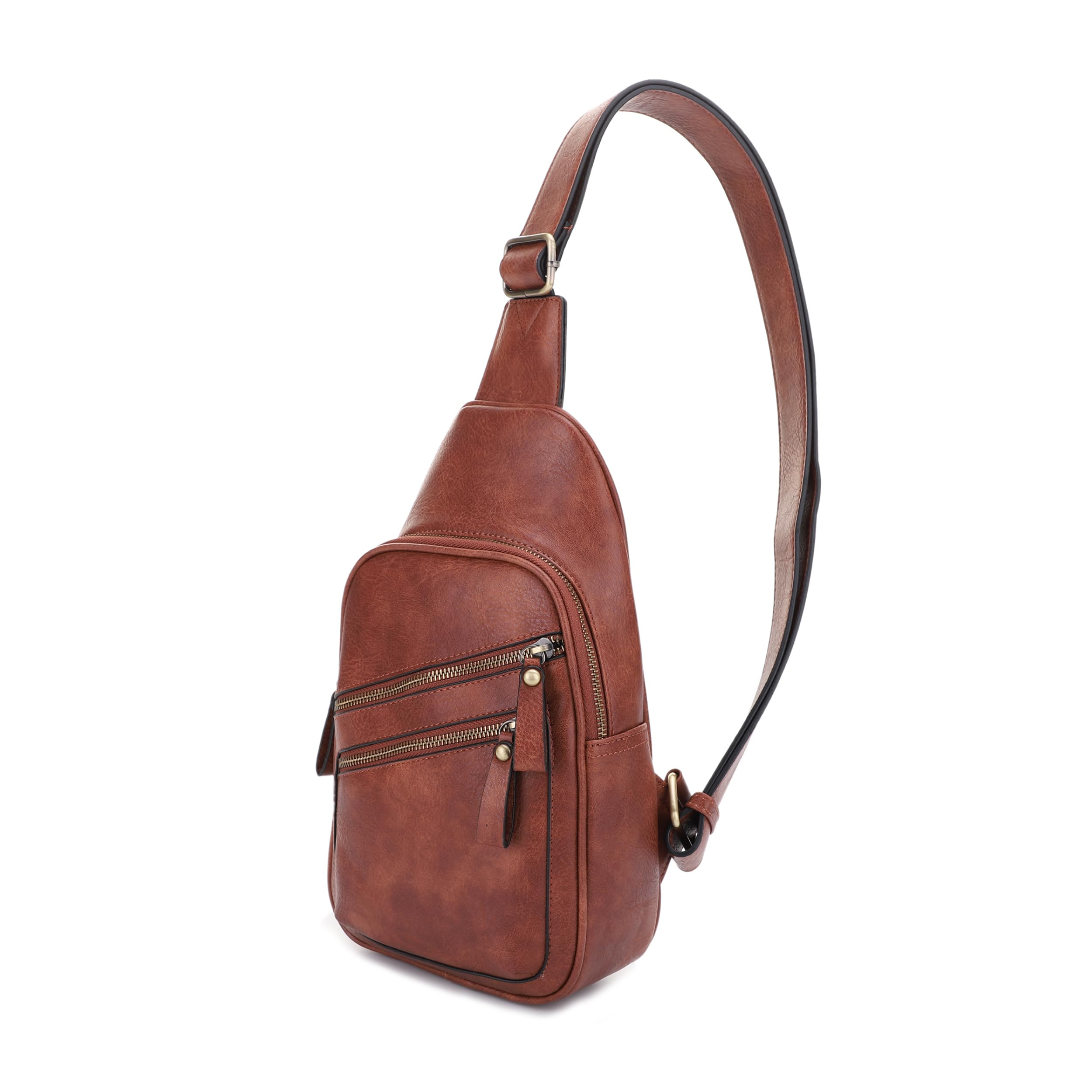 JESSIE & JAMESJeannie Unisex Multi-Pocket Concealed Carry Sling Bag Crossbody Backpack Purse - Brown