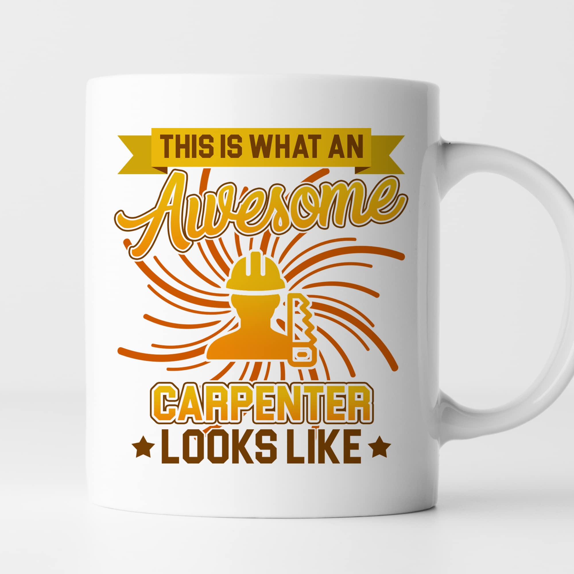 VIGAT This is What an Awesome Carpenter Looks Like Coffee Mug, Funny Woodworker Woodworking Mug, Carpentry Carpenter Tea Mug, Ceramic Glossy Mug Gift for Family, Friends, Coworkers
