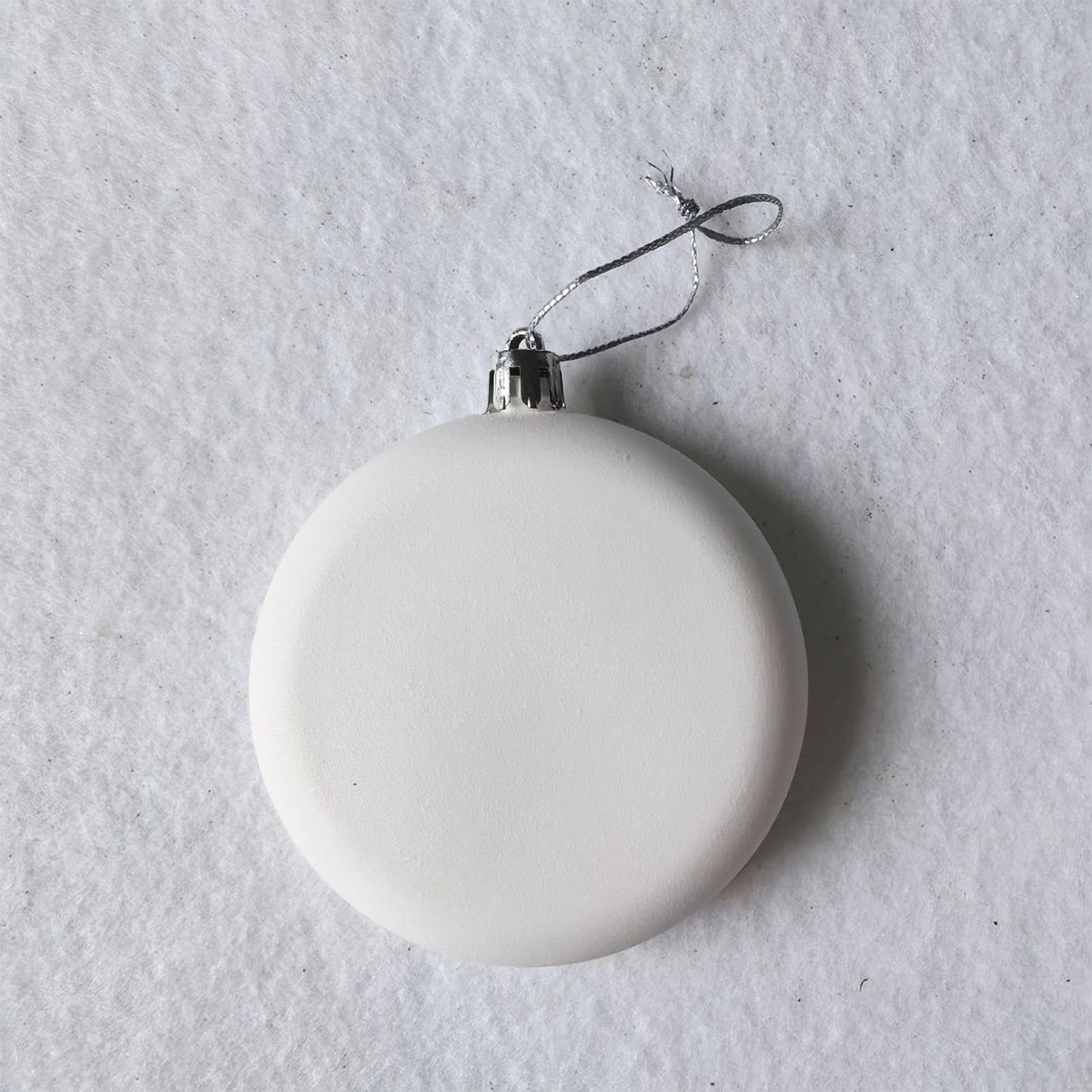 12 Palline Decorative Natalizie Bianche Opache – Piatte E Verniciabili, In Polipropilene, Per Albero, Cortile E Matrimoni