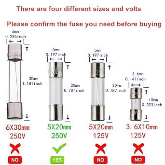20 pcs T5AL250V Glass fuses Slow-Blow 5x20mm Time-Lapse 5 AMP