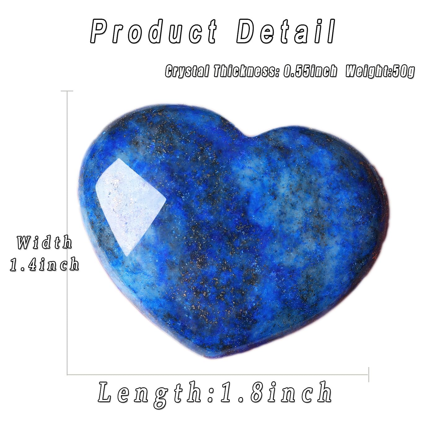 MAIBAOTA 45 mm Rose Quartz Crystals Mothers Day Birthday Gifts for Mom Women Large Heart Stone Healing Natural Reiki Gemstone Polished Heart Shaped Rocks Meditation: 01 Lapis Lazuli 45 mm