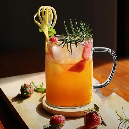 Miniatura 5 de VOBAGA Taza de café transparente para bebidas calientes, taza de vidrio aislada con asa para café, té, agua, leche, chocolate caliente, jugo, el