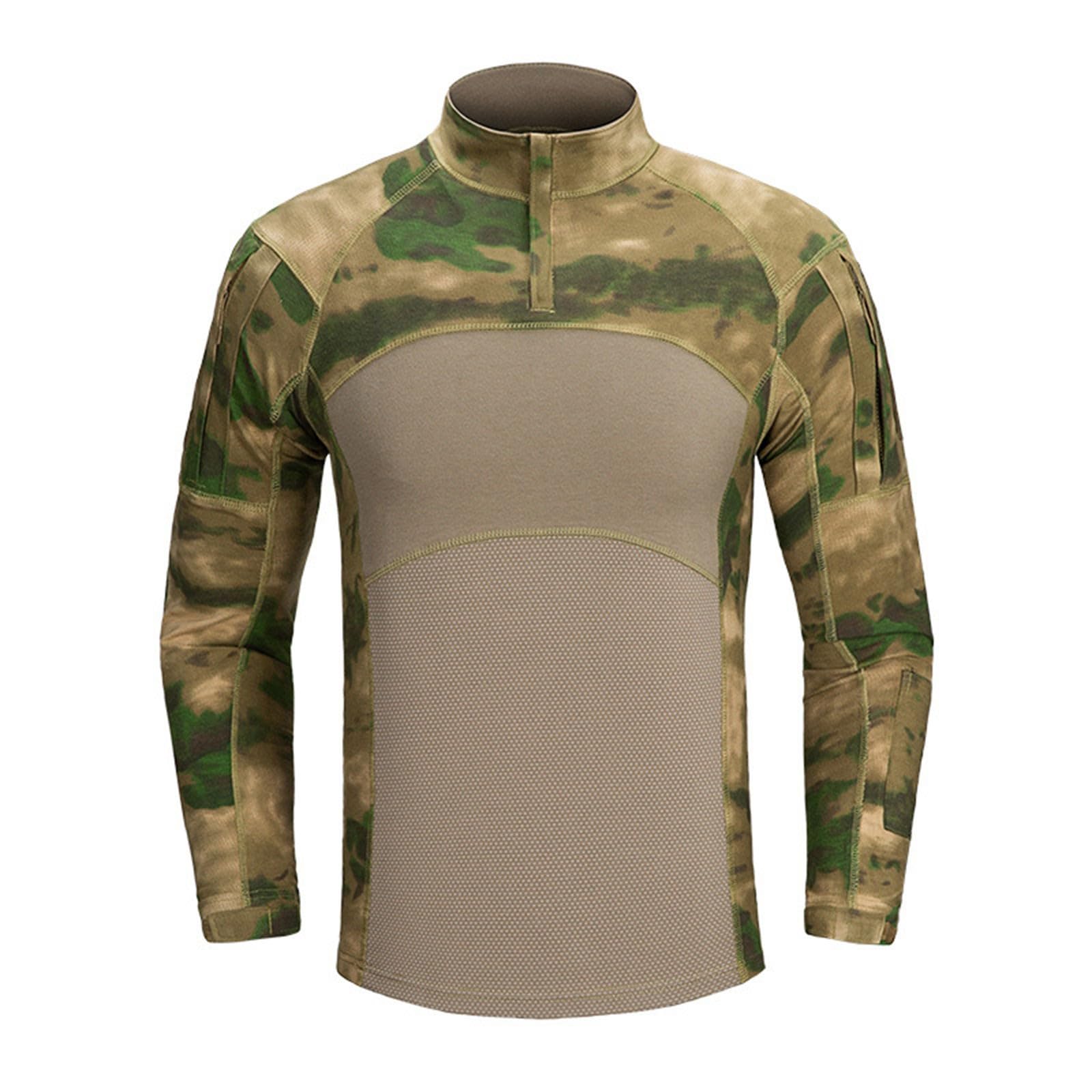 UnoShengOutdoor Watch Track Jacket Men Long Sleeve Outdoor Sports Training Camouflage Frog Suit Shirt Men Tank Top