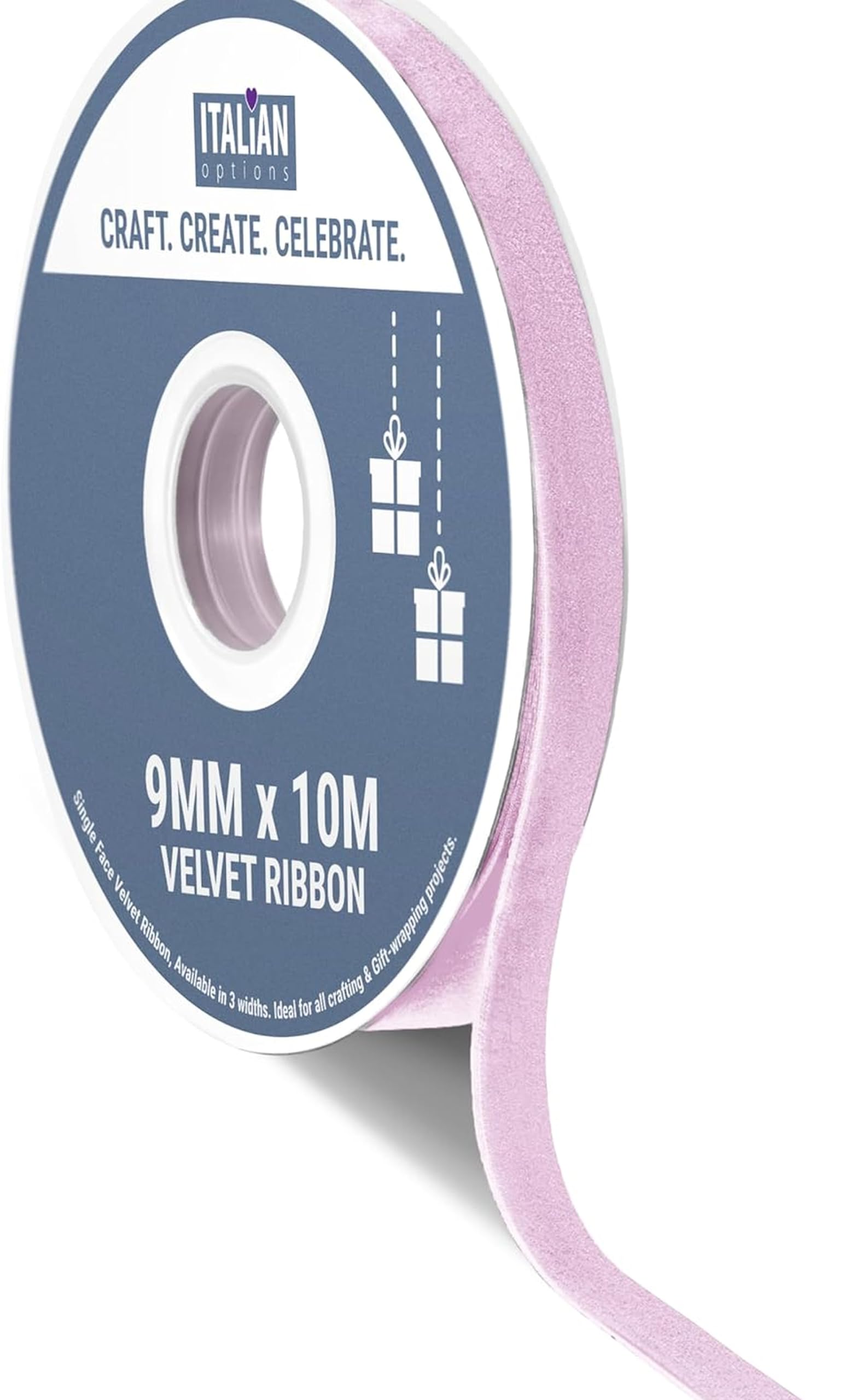 Italian Options (Vintage Lilac, 9Mm) Velvet Ribbon 10 Metre Reel Neat Edge Crafts Purple