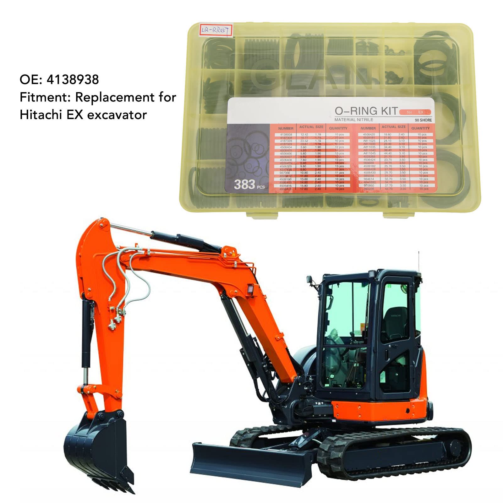 Kit de sellado del de aire acondicionado, Arandelas de junta de sellado, Juego surtido de juntas tóricas de 383 piezas Kit de sellado del de aire acondicionado 4138938