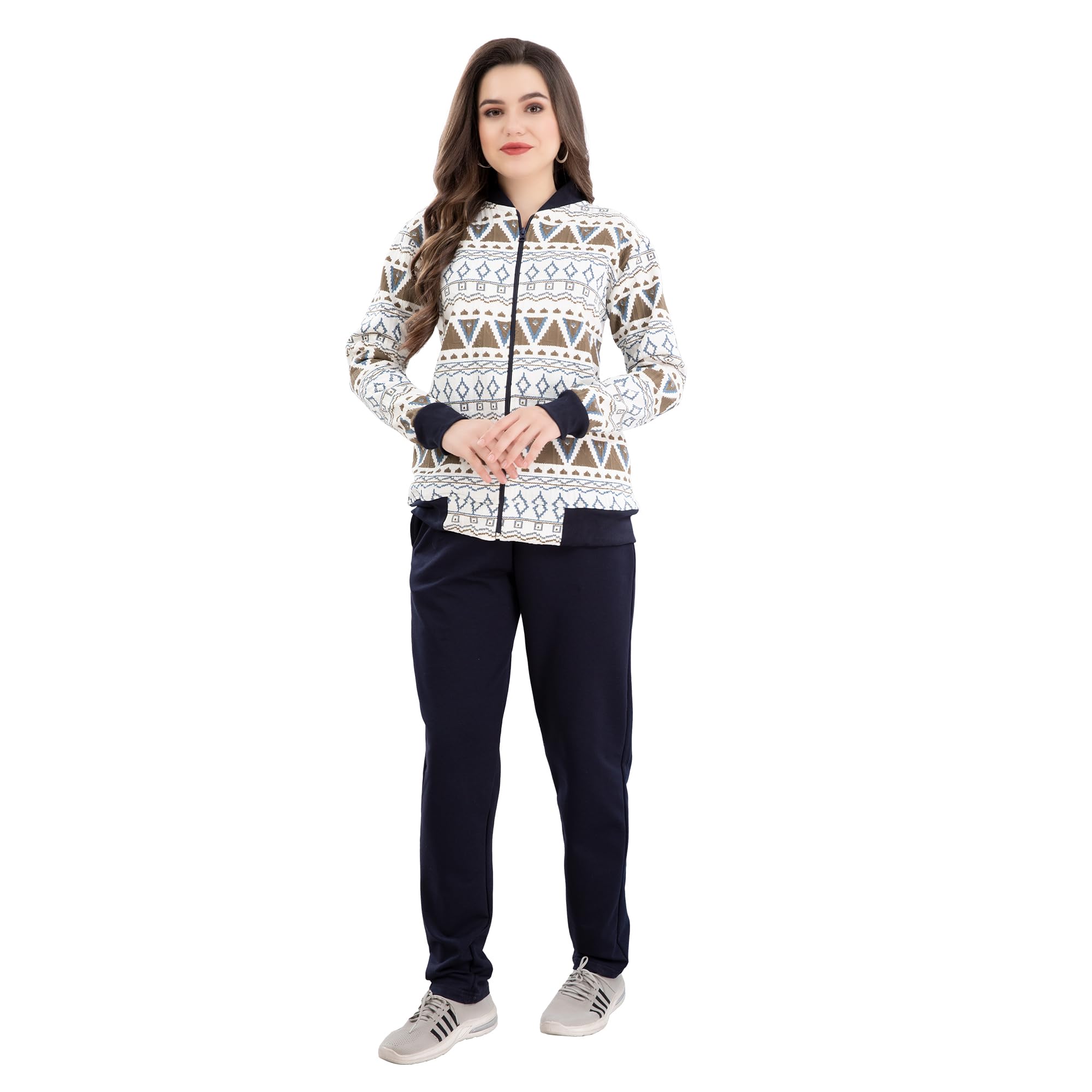 Riza Imported Jacquard Fabric T-Shirt and Looper Lycra Fabric Pyjama V-Neck Full Sleeves Relaxed Fit Night Suit Set/VNS-1106-image-23