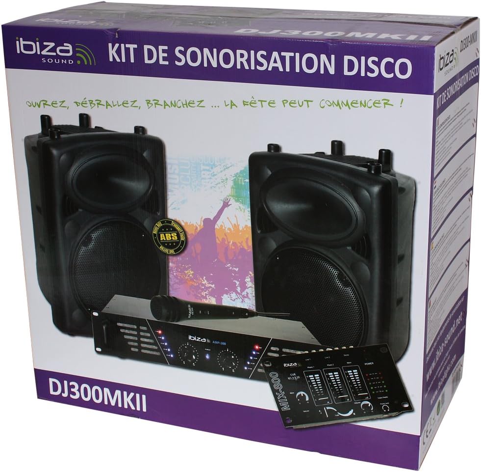 Ibiza DJ300MKII Speaker Set – Black