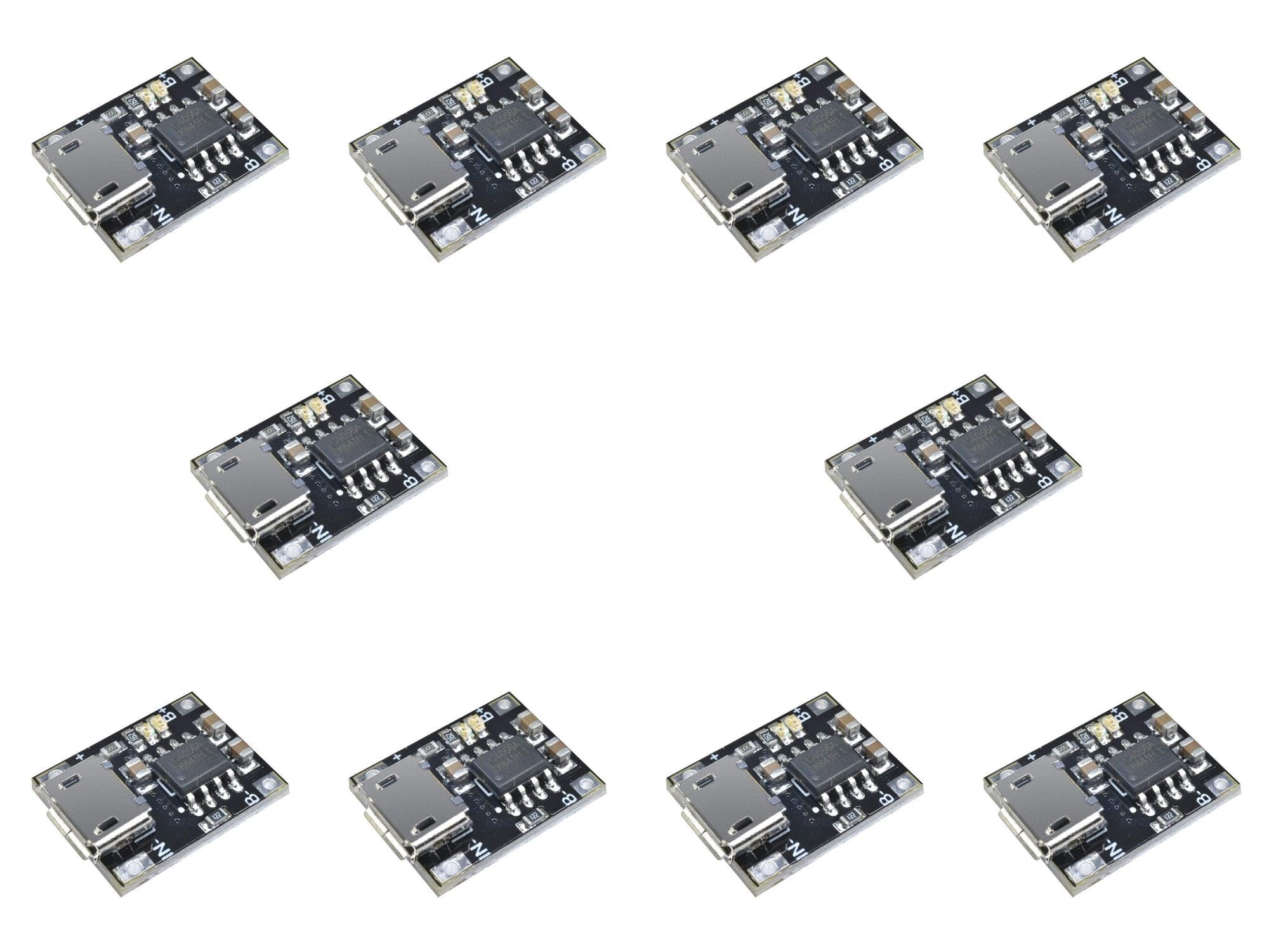 (10 pc) flyrobo tp4056 1a micro usb 18650 lithium battery charging module