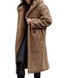 Ladies Cozy Winter Teddy Bear Long Coats for Women 2024 Fashion Oversized Jacket Fuzzy Fleece Faux Fur Sherpa