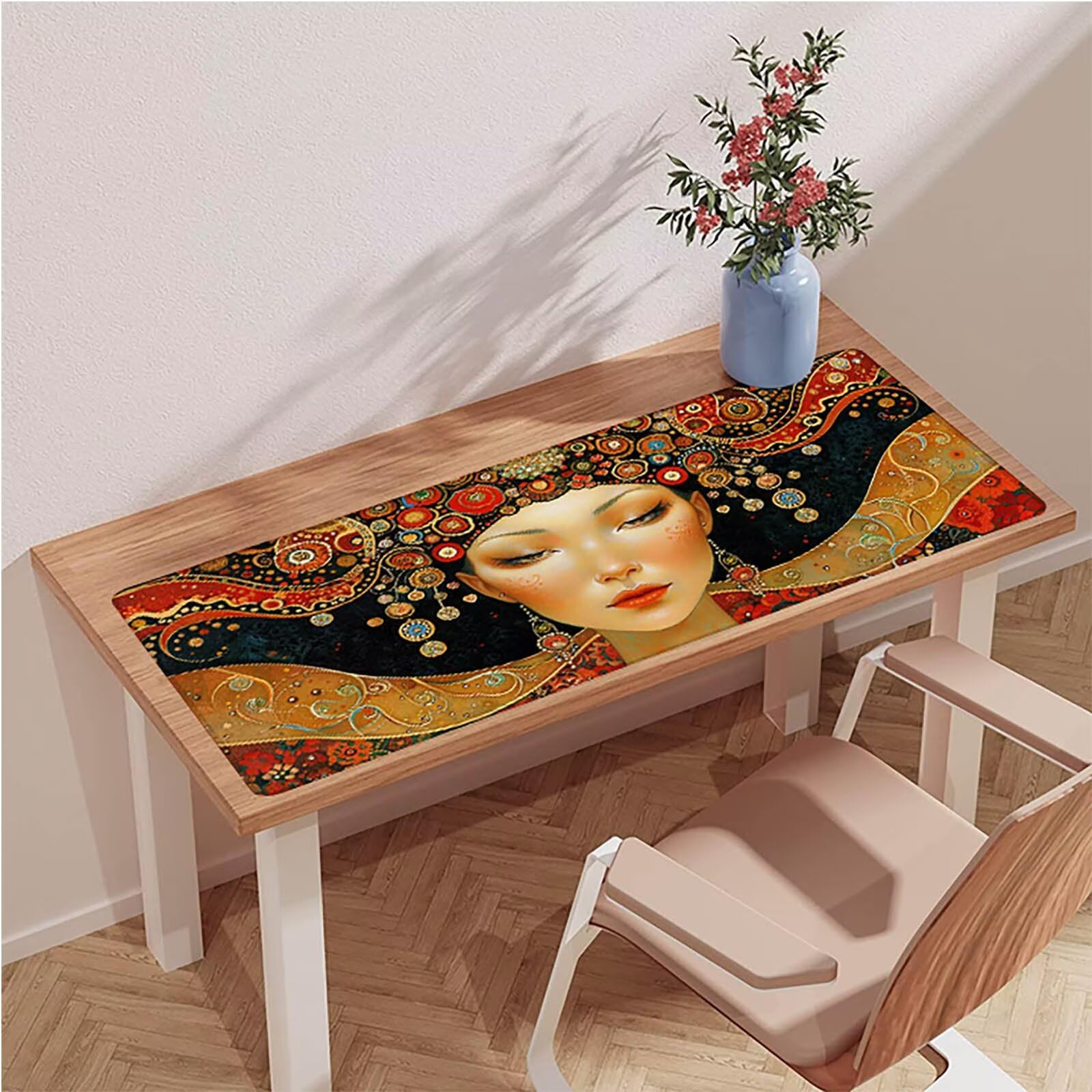 Abstrakt Mousepad, KöNigin Mauspad XXL 1600x800x3mm, Schreibtischunterlage mit Vernähte Kanten, Mauspad Gaming Verbessert Präzision und Geschwindigkei, Schreibtisch Zubehör und PC Zubehör 0-4925
