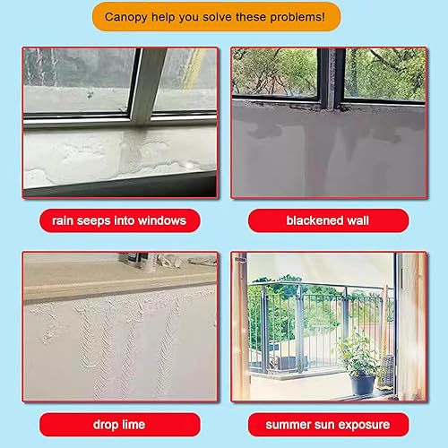 Miniatura 5 de Cubierta moderna de policarbonato para puerta delantera al aire libre, protección contra la nieve y la lluvia UV, para jardín, balcón (24 x 63