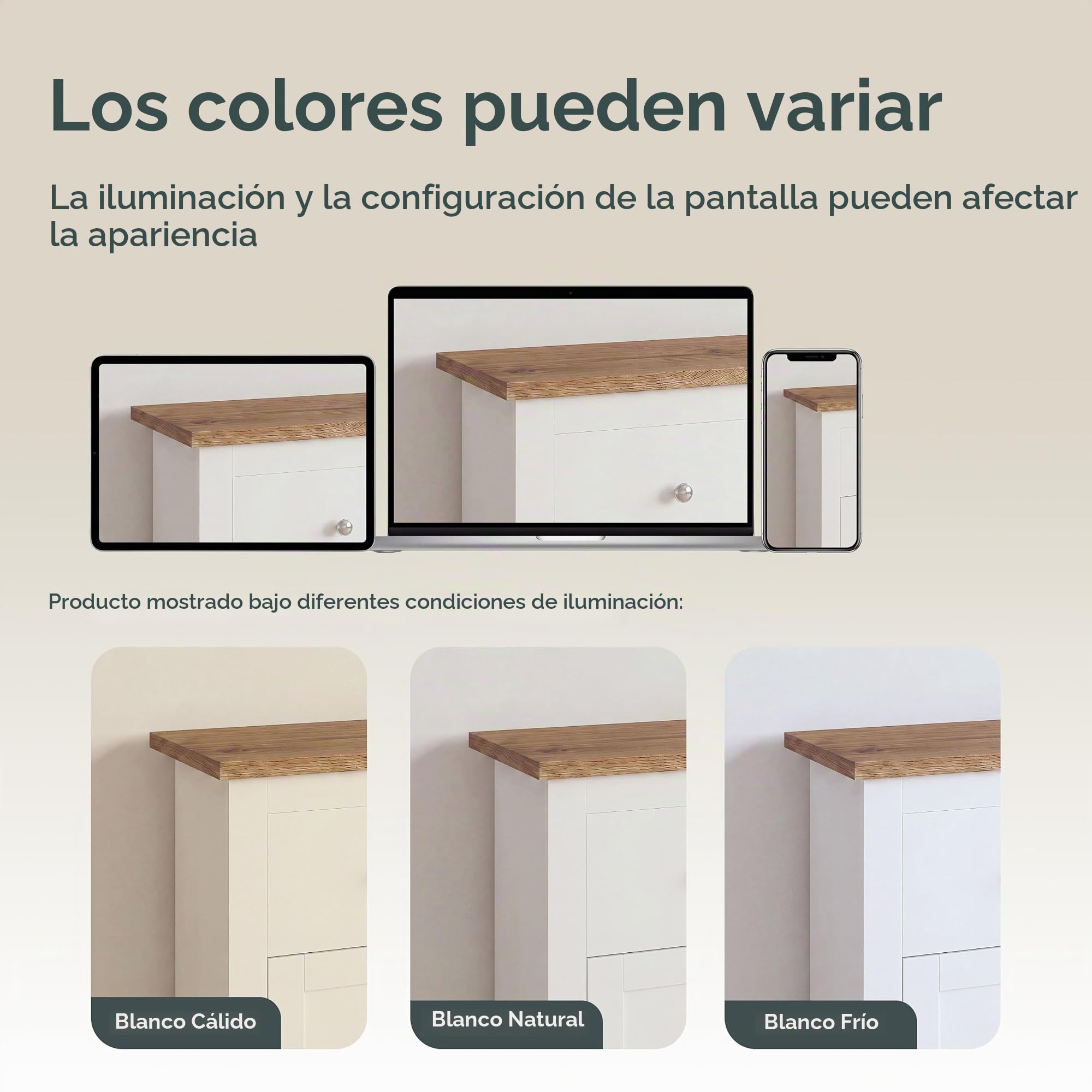 Marca Amazon - Vida Designs Aparador Arlington con 2 cajones y 2 Puertas, Madera de ingeniería, Blanco y Roble, H 80 x W 79 x D 35 Cm