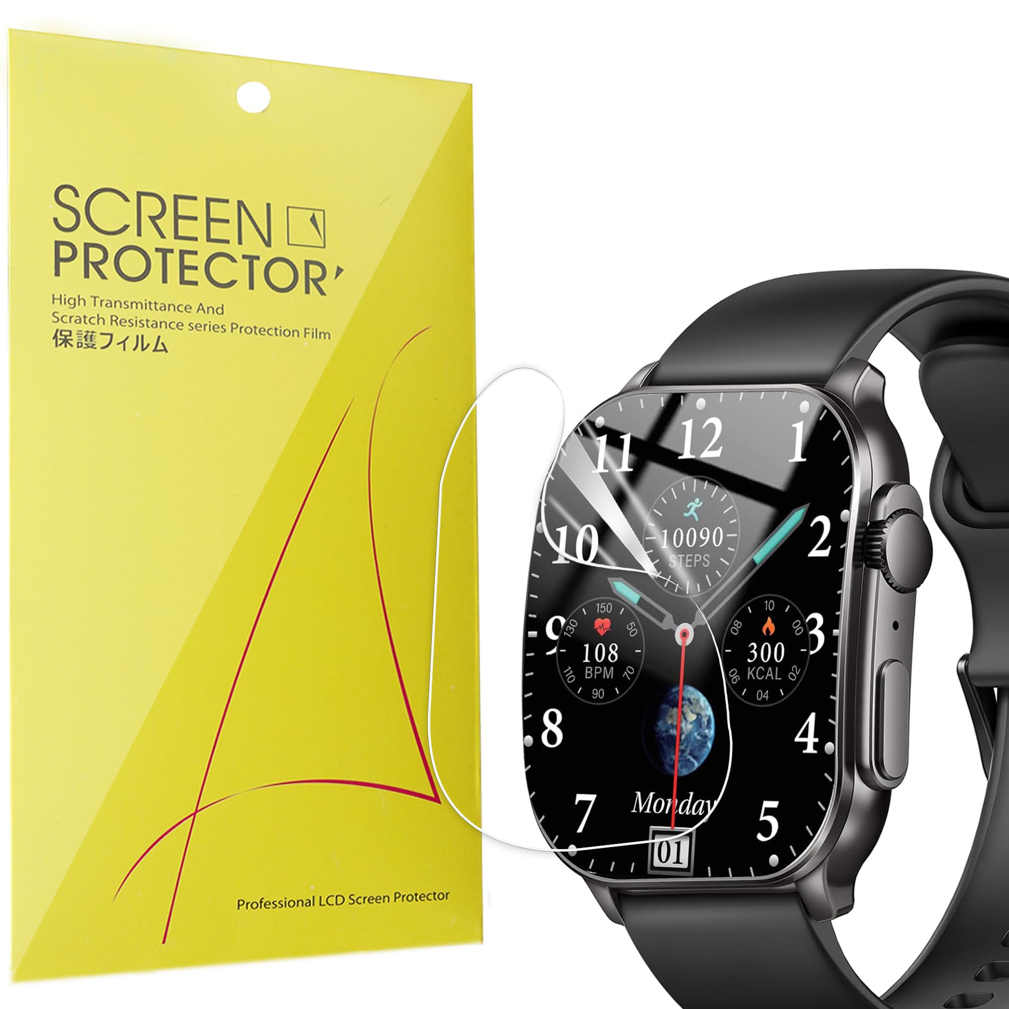 Lamshaw Compatible for Poounur Smart Watch Screen Protector 6 Pack Full Coverage TPU Clear Film Compatible with Poounur
