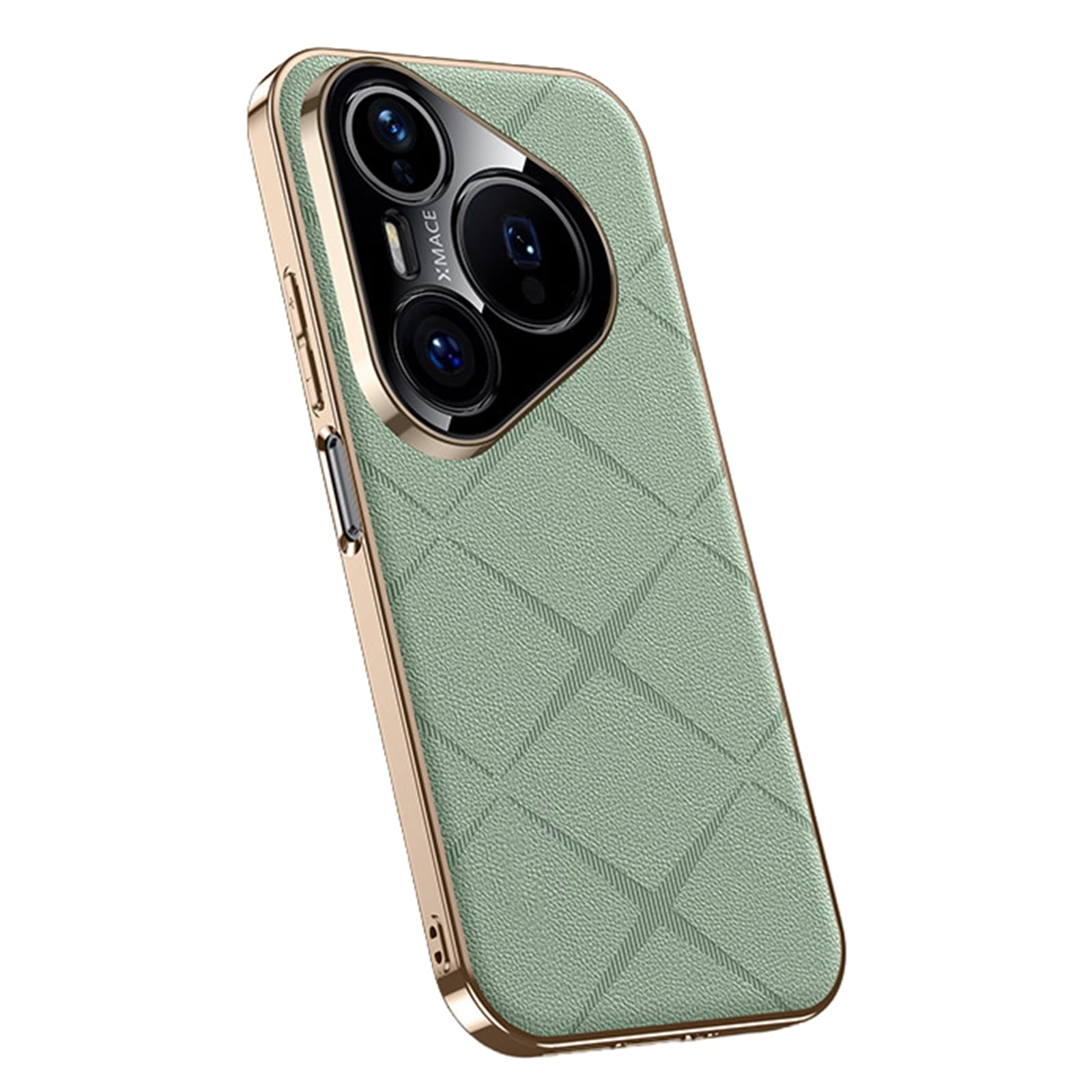 MFAOSHI Slim Case for Huawei Pura 90 Pro Max/90 Pro/90, Stylish Business Electroplated Leather Cover All-inclusive Lens Protection Case,Green,90 Pro Max