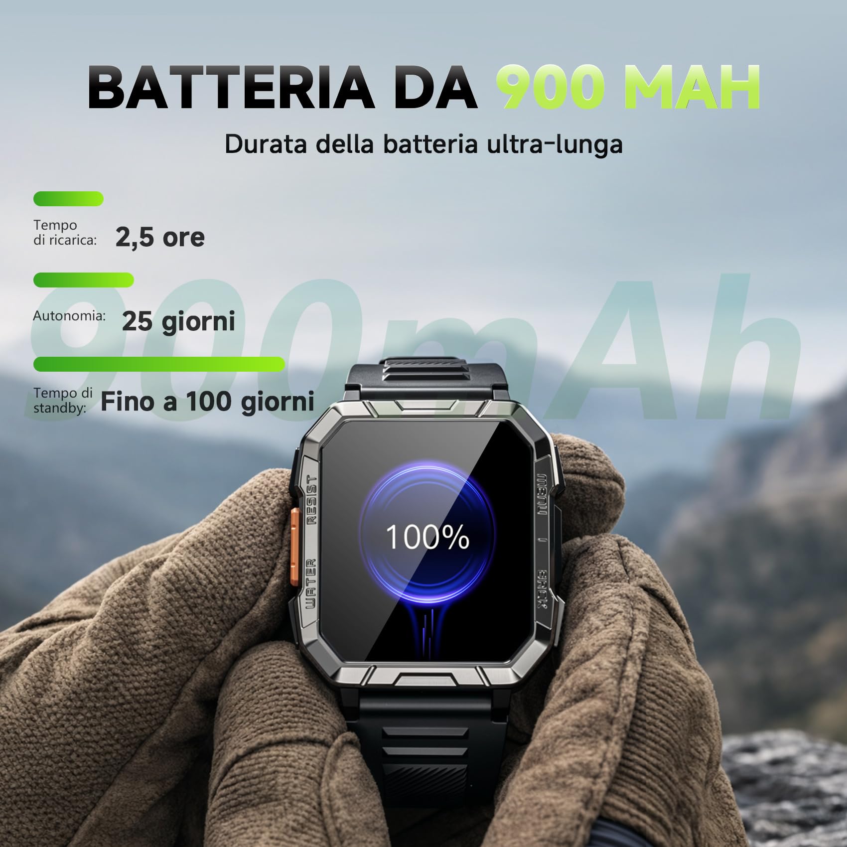 Blackview Smartwatch Uomo, Smartwatch Militare Uomo Fitness con Chiamate Bluetooth,2.01" Orologio Intelligente 112+ Modalità Sportive/900 mAh/Sonno/Cardiofrequenzimetro/Torcia/Bussola per Android IOS