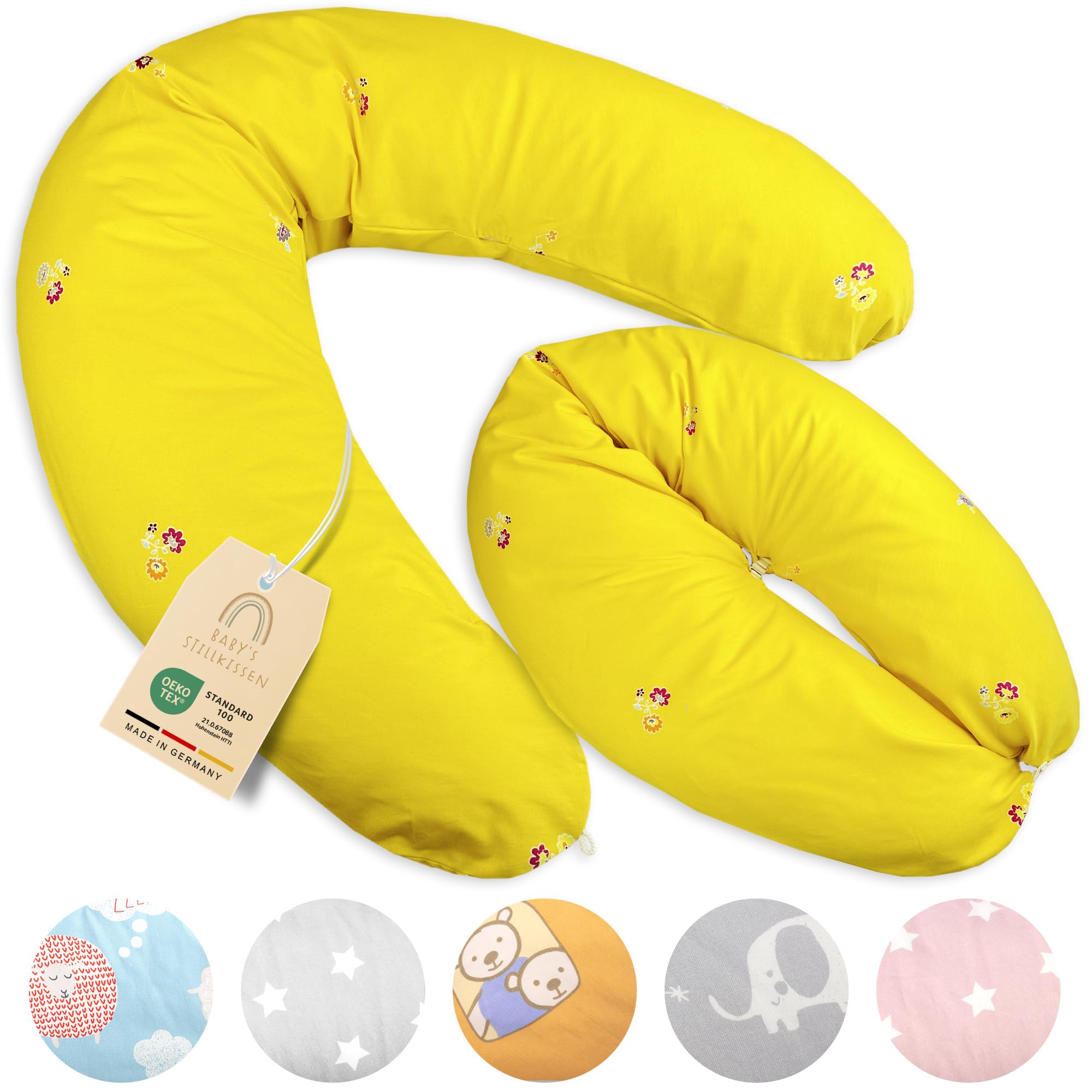 Baby's Stillkissen XXL - 190cm Schwangerschaftskissen mit Bezug - Geprüftes Schwangerschaft Kissen für Baby & Erwachsene - Kuscheliges Stillkissen Seitenschläferkissen & Lagerungskissen Erwachsene