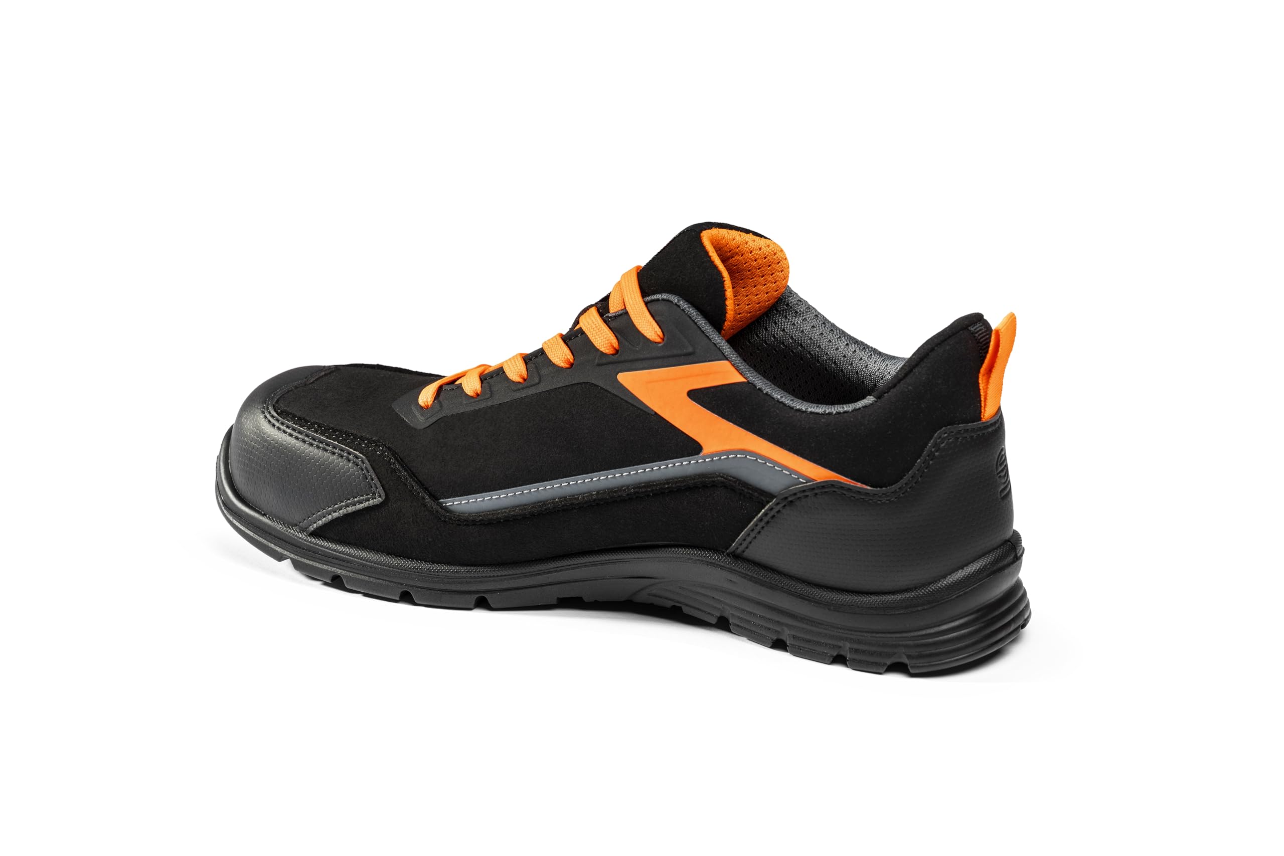 Sparco - Nitro ESD S3L SR FO - Zapatos de Seguridad para Correr Unisex - Calzado de Trabajo Impermeables - Puntera compuesta - Suela Antideslizante - Transpirables, Nero Arancione Fluo, 36 EU