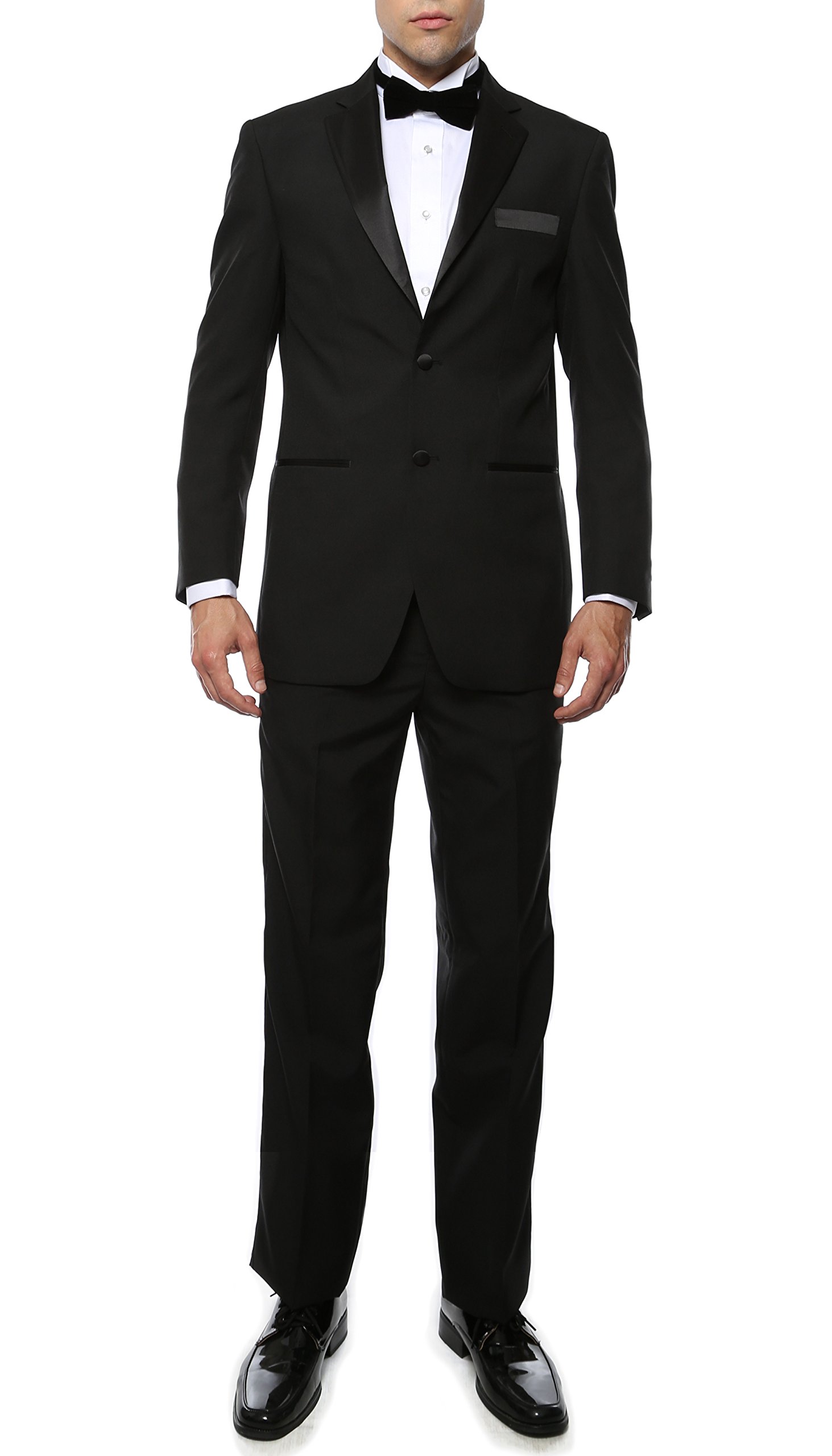 Ferrecci Paul Lorenzo Mens White & Black Regular Fit 2pc Tuxedos