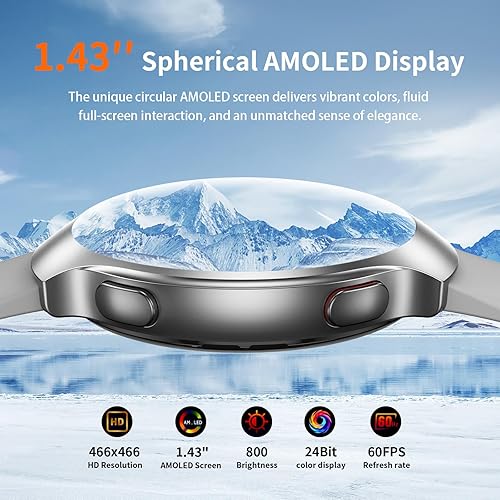 Miniatura 2 de 2026 AI Smart Watch with GPT, 1.43" AMOLED Corning 8H Display, Bluetooth Calls, GPS Route Tracking, 5ATM Waterproof, 150+ Sports Modes, Heart Rate