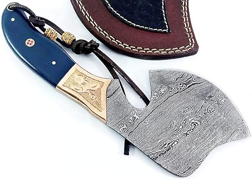 Miniatura 5 de Cuchillo de caza de hacha de acero de Damasco Hacha Tomahawk Camping Senderismo SM46