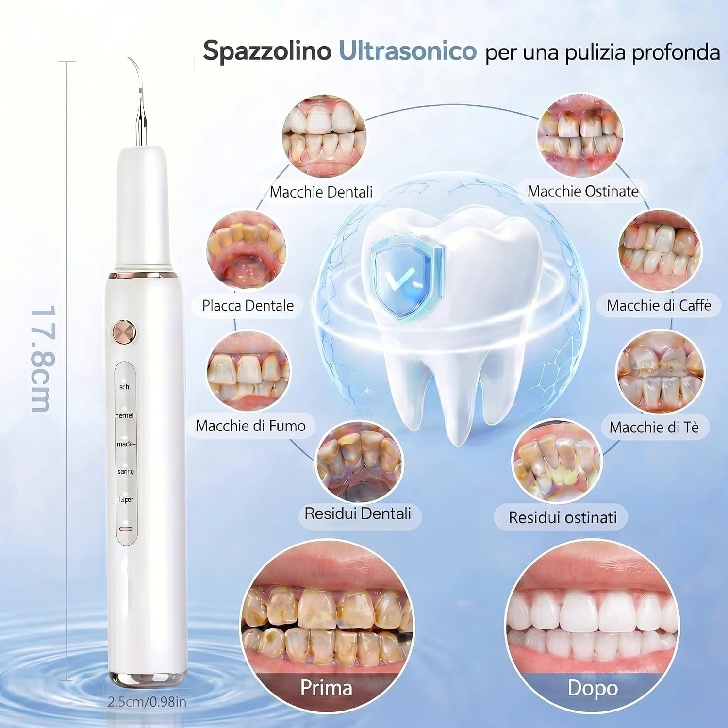 2.0 Kit Pulizia Denti Tartaro,rimuove La Placca E Le Macchie Dai Denti, Ideale Da Portare in Viaggio O A Casa