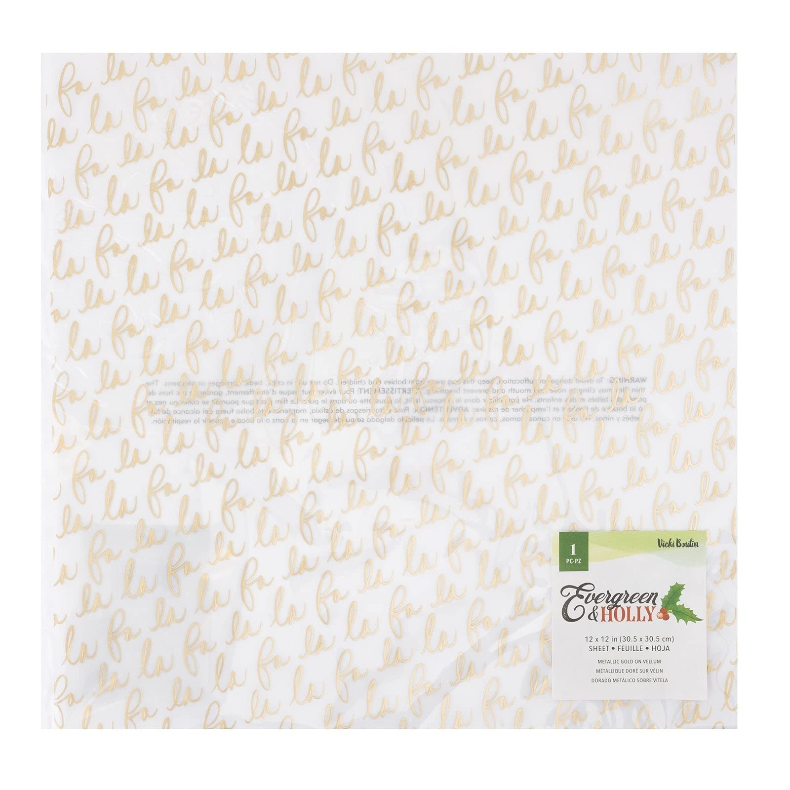 Vicki Boutin EVERGRN Holly Paper 12", Gold Foiled Vellum