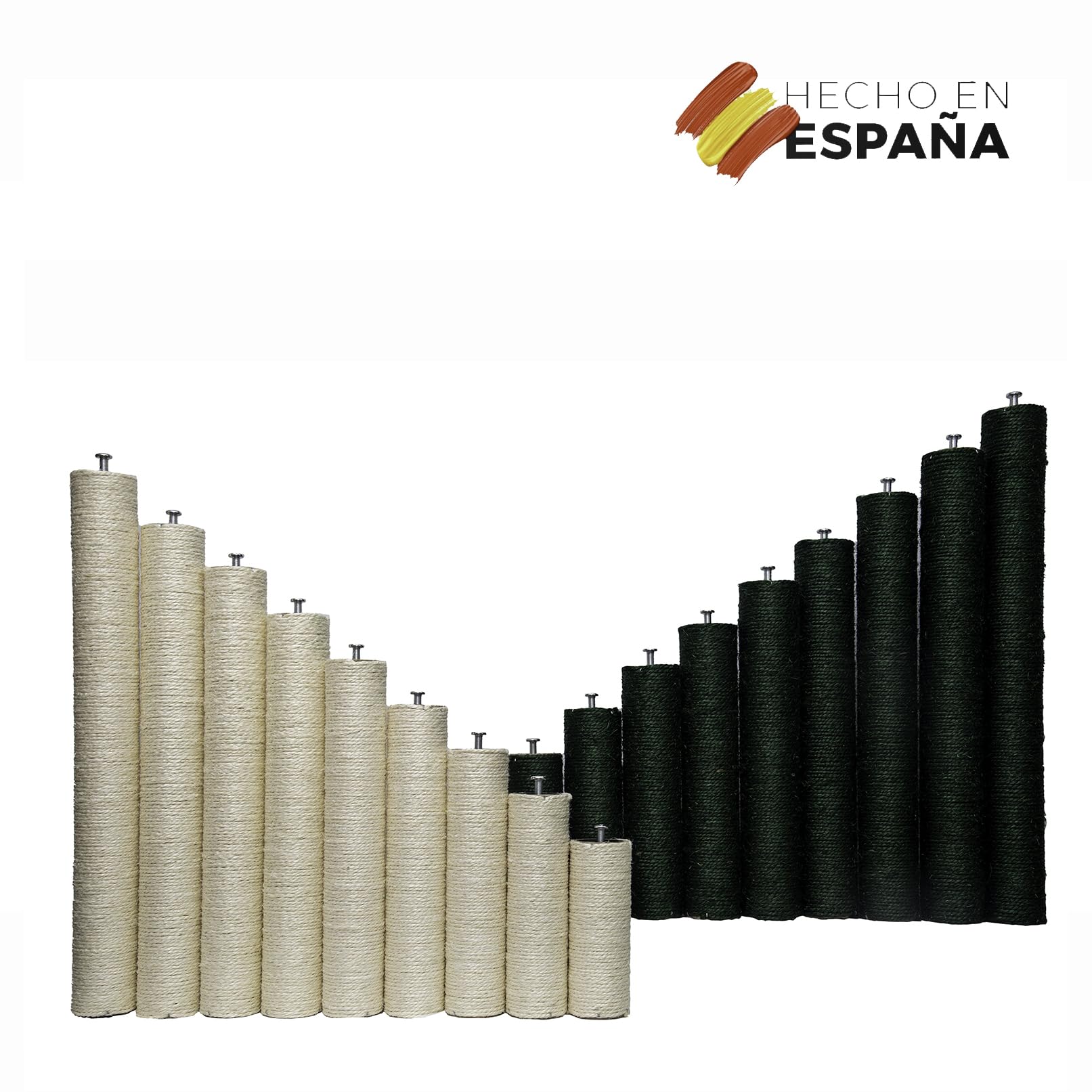 TresGatos Poste de Repuesto para Árbol de Gatos y Rascador de Gatos (con Tornillos y Tuercas de 10mm) 7 * 35cm de Color Blanco