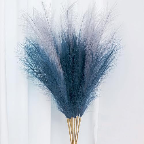 UiiziC Hierba sintética de las pampas, 6 unidades de 37.5 pulgadas 37.4 in, flores artificiales secas y esponjosas para rellenos de jarrones, ramos