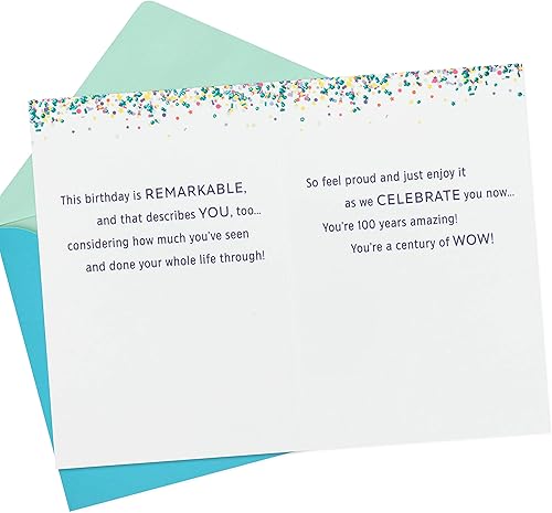 Miniatura 2 de Hallmark Tarjeta de cumpleaños número 100 (100 años increíbles)