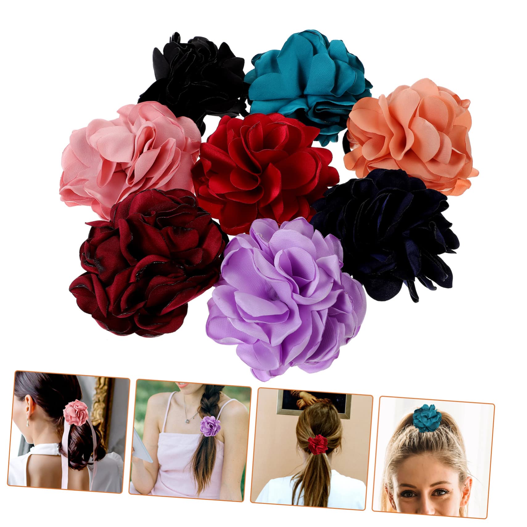 POPETPOP 32piezas Coleteros Para Niñas Accesorios De Cabello Elásticos Decoración De Flores y Pompones Para Peinados De Ocasión y Uso Diario Variedad De