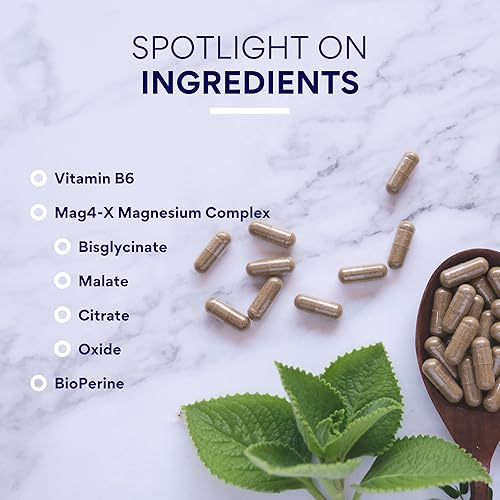 Miniatura 5 de Research Verified Complejo de magnesio - Soporte cerebral, muscular y nervioso - Bisglicinato de magnesio, malato, citrato y óxido - Bioperina - 180