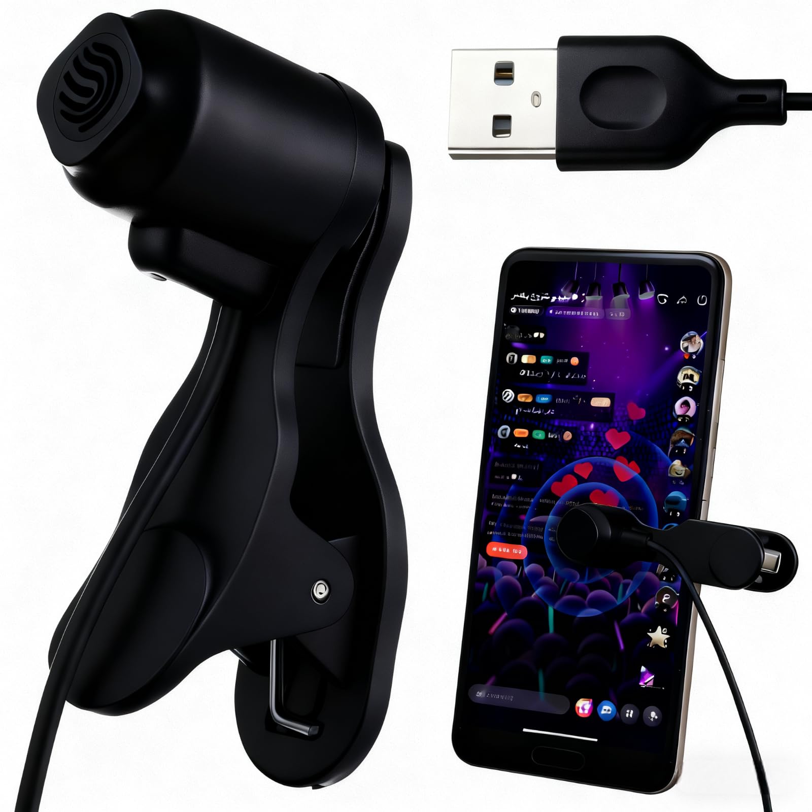 jojofuny Cliquet automatique pour smartphone : clic de vitesse pour taper sur l'écran du téléphone, outil simulé pour un clic continu avec le doigt pour la diffusion en direct, les jeux,