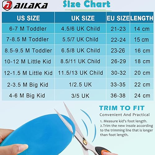 Miniatura 5 de Ailaka Plantillas ortopédicas de soporte de arco para niños, espuma de poliuretano, soporte de arco para sobrepronación, pies planos, fascitis