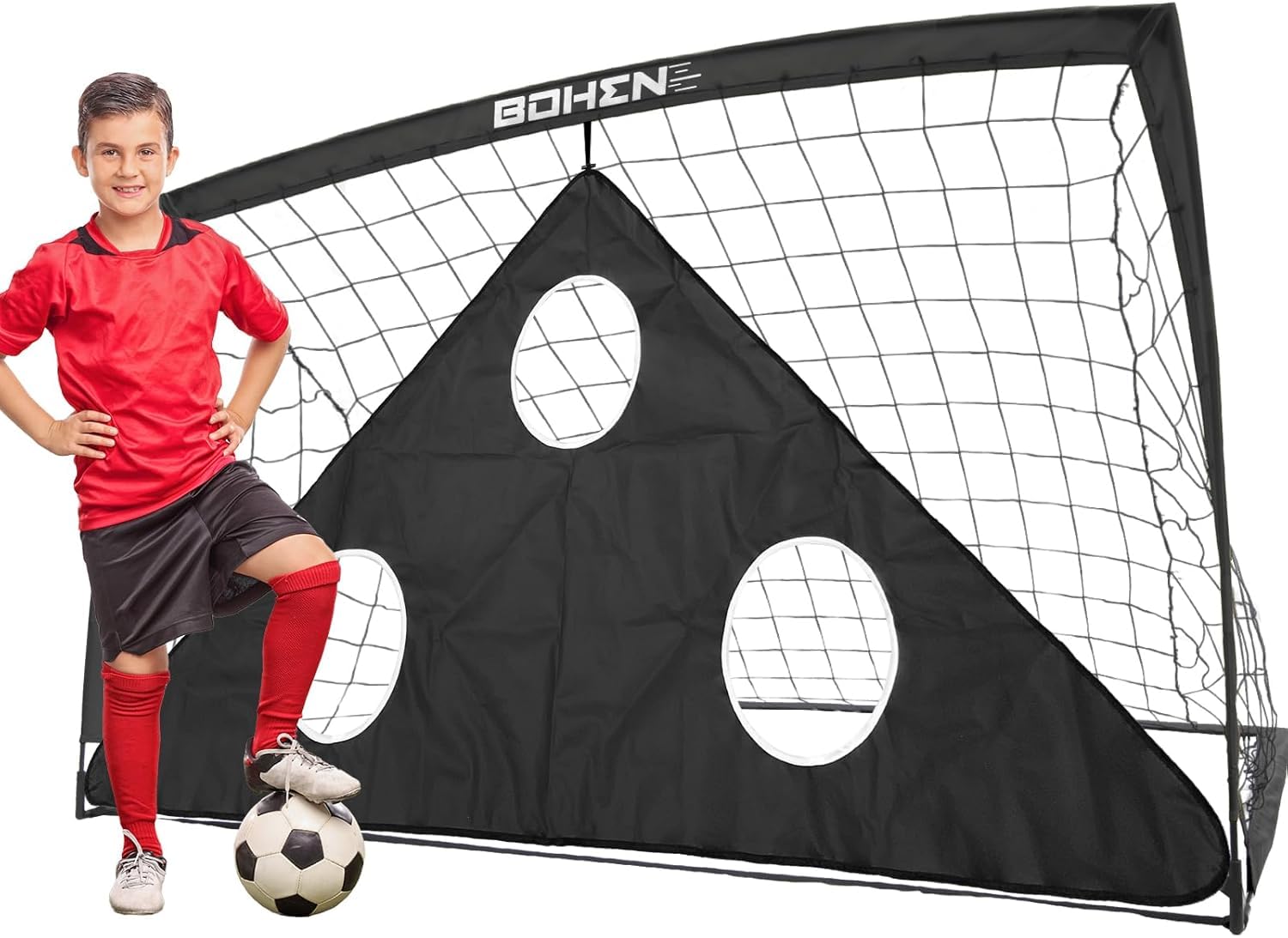 Soccer Goals for Backyard, 6x4 / 9x5 FT Soccer Net with Target Gate