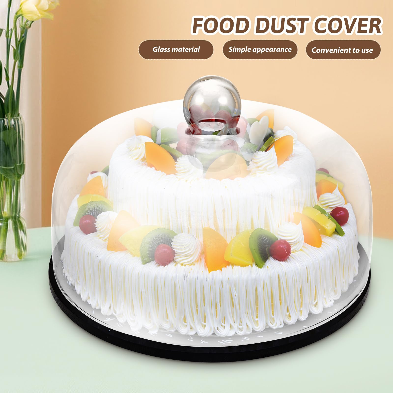 Holibanna Cake Display Cover Round Cake Stand Dessert Cloche Dessert Cover Destert Piano Piano Piano Cover per Cover con per 28X28cm Porta Torta