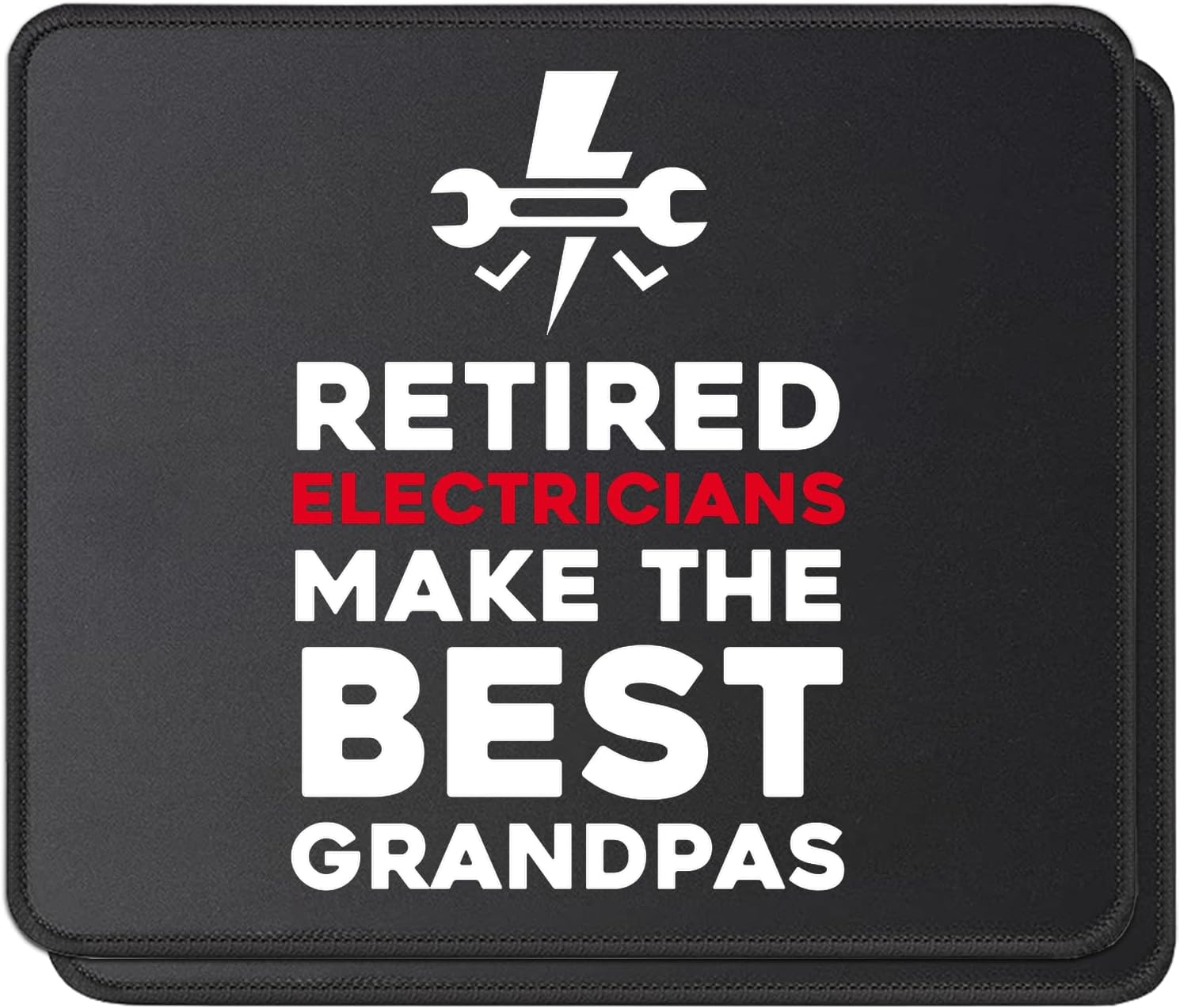 Retired Electrician Mouse Pad, Lineman Wireman Powerline Technician Present, Office Desk Accessory Mousepad, 2 Pack
