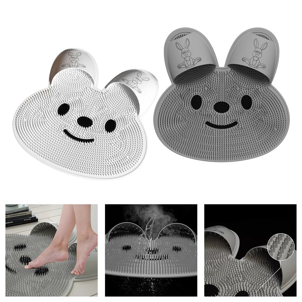 Tapis de nettoyage pour pieds de douche - Brosse de nettoyage pour la maison et la salle de bain (blanc)