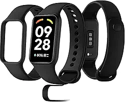 Pulseira para MI Band 8 Active Preto Bracelete em Silicone TPU Regulavel Macia Confortavel e Regulagem para Vários Tamanhos