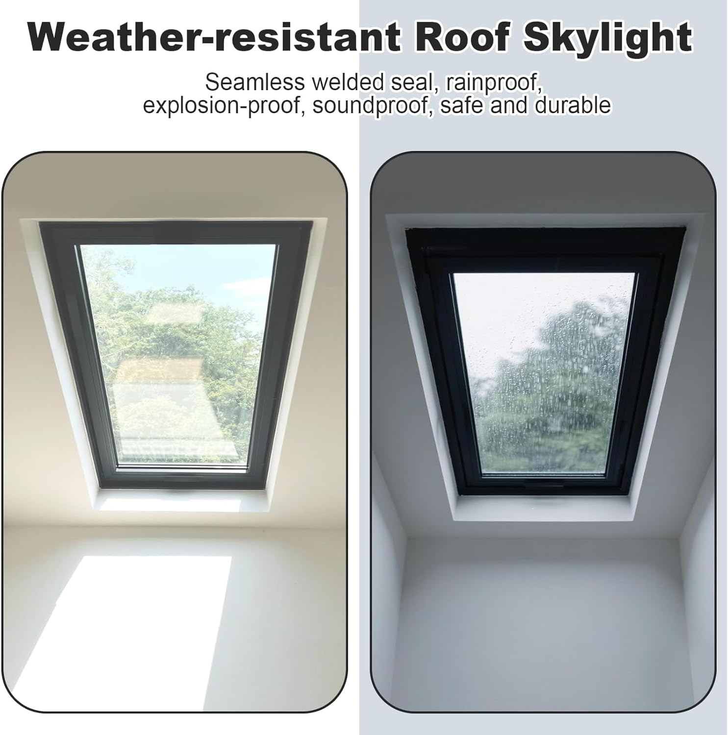 Skylight Window for House Roof, Tempered Glass Roof Hatch, Sloped Flat Roof Window for Attic and Sun Room (23.6 x 31.5 in)