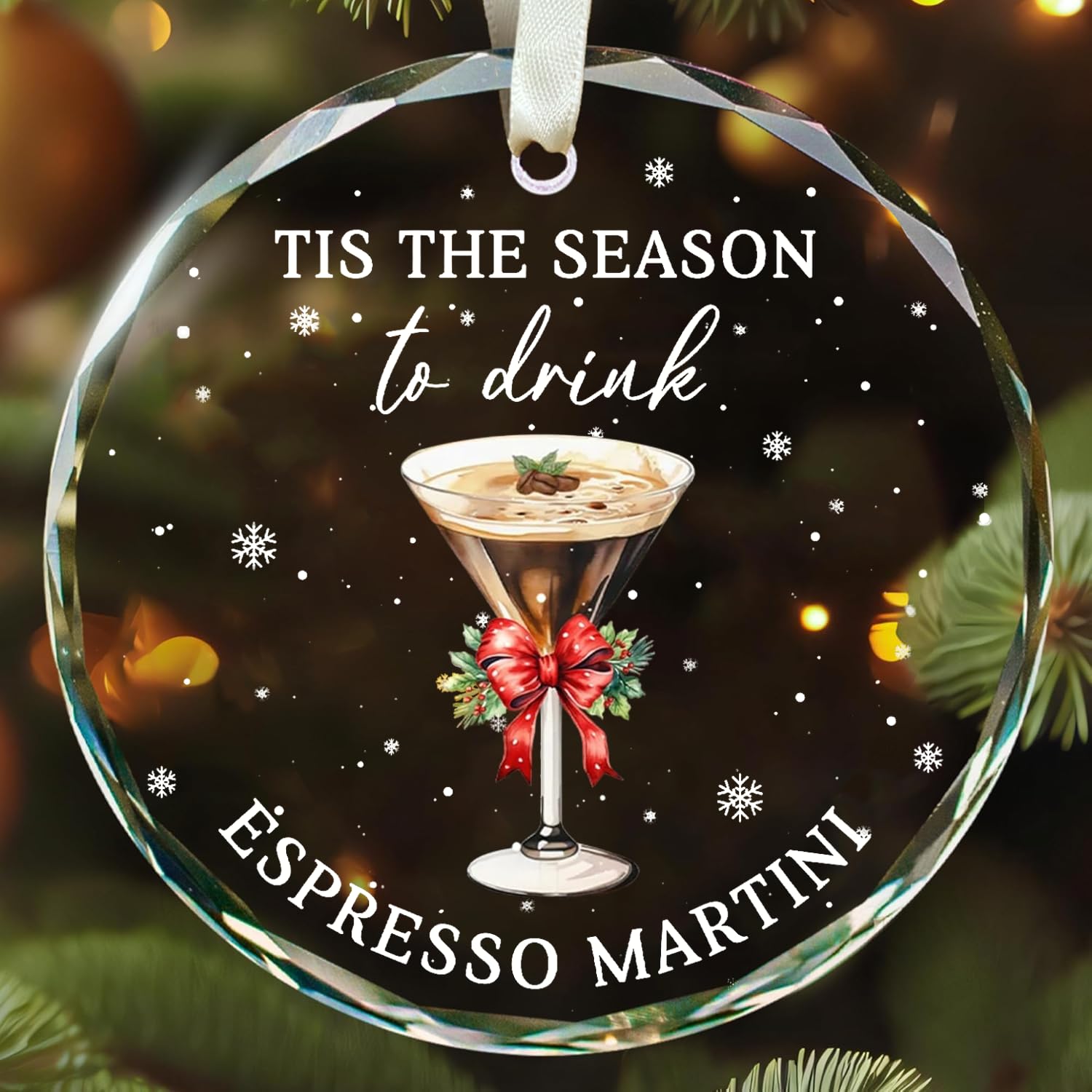Espresso Martini Ornament - Espresso Martini Christmas Ornaments, Wine Ornaments for Christmas Tree - Glass Ornament 2026