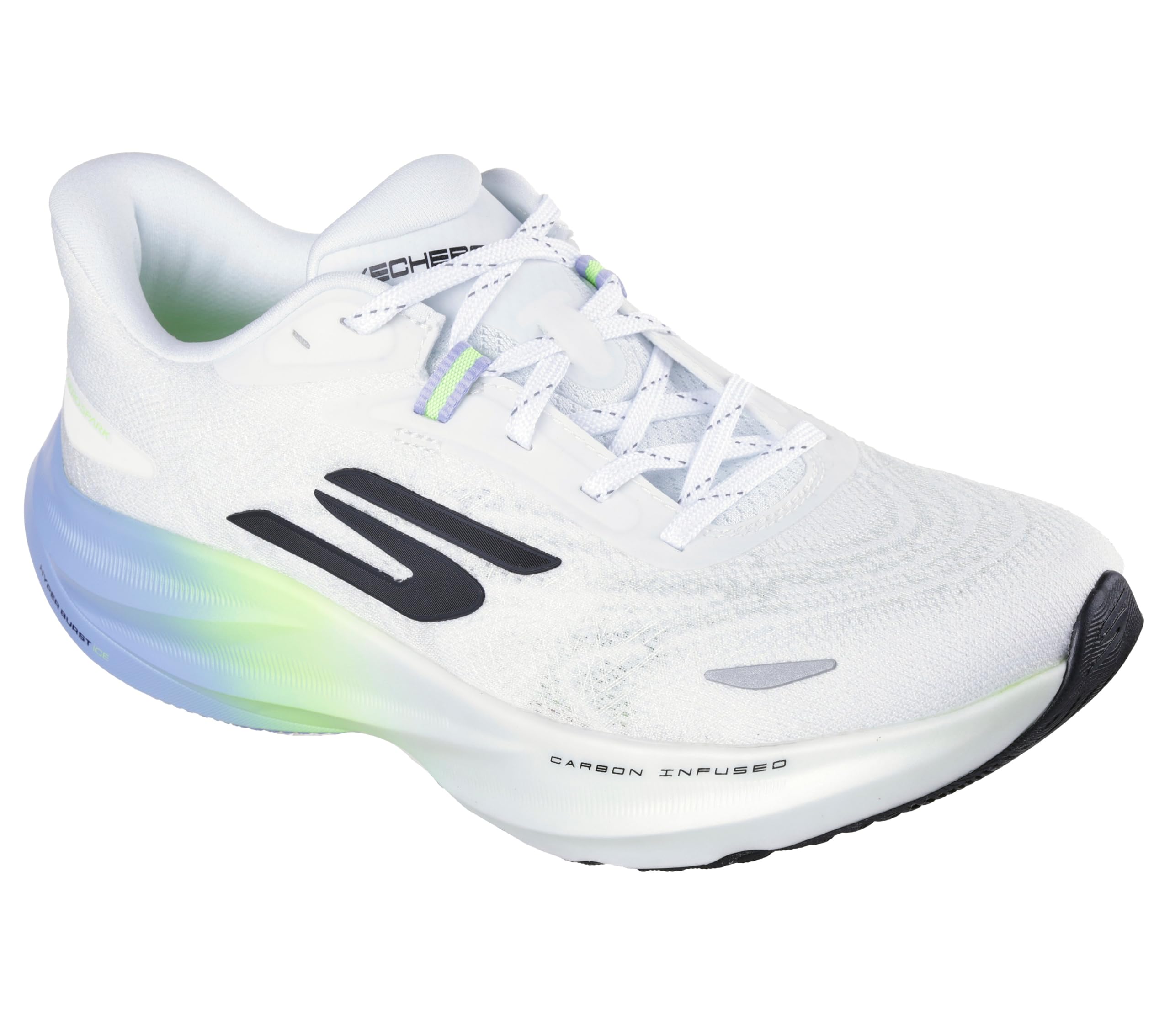 Skechers Women's Aero Spark Sneaker, White/Lime, 6.5 UK