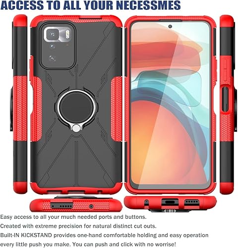 Miniatura 5 de Funda de teléfono celular para Xiaomi Mi Poco X3 GTRedmi Note 10 Pro 5G, protección a prueba de golpes, diseño de soporte giratorio de 360, soporte