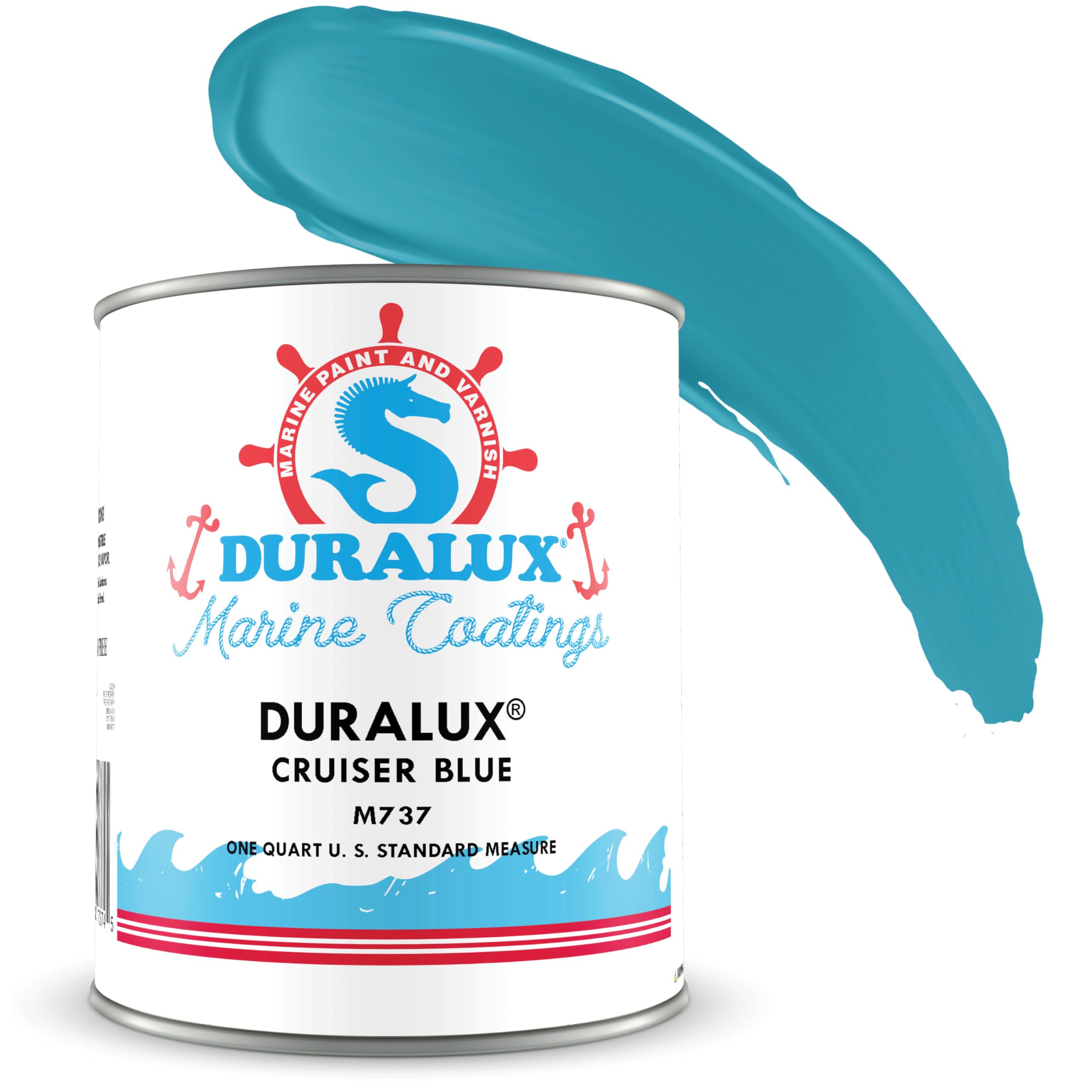 Duralux Marine Enamel Cruiser Blue quart can topside paint for fiberglass boats